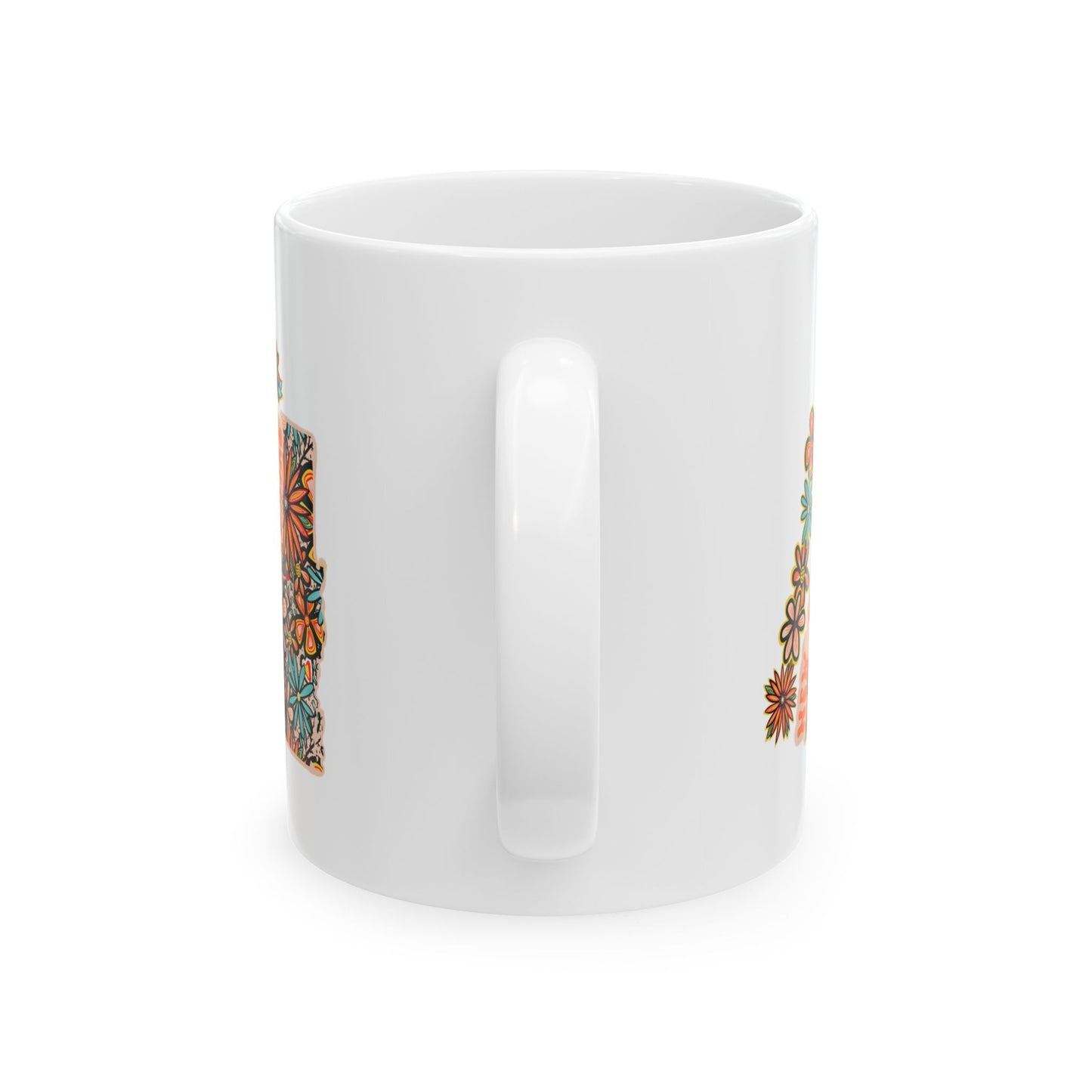 Retro 70s Flowers New Hampshire Ceramic Mug 11 oz and 15 oz