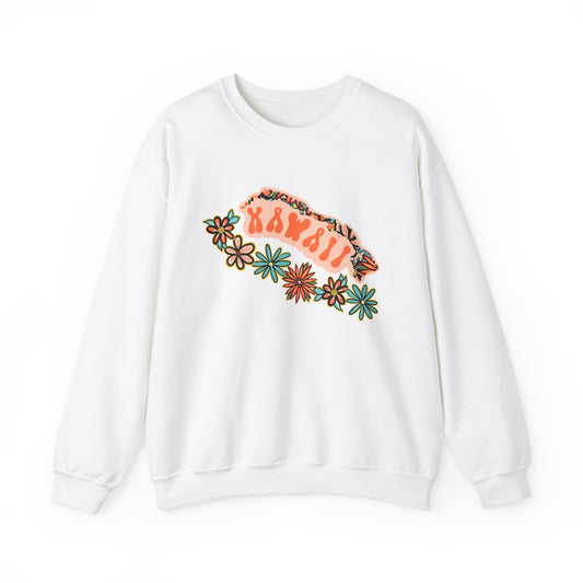 Retro 70s Hawaii State Design — Heavy Blend™ Crewneck Sweatshirt