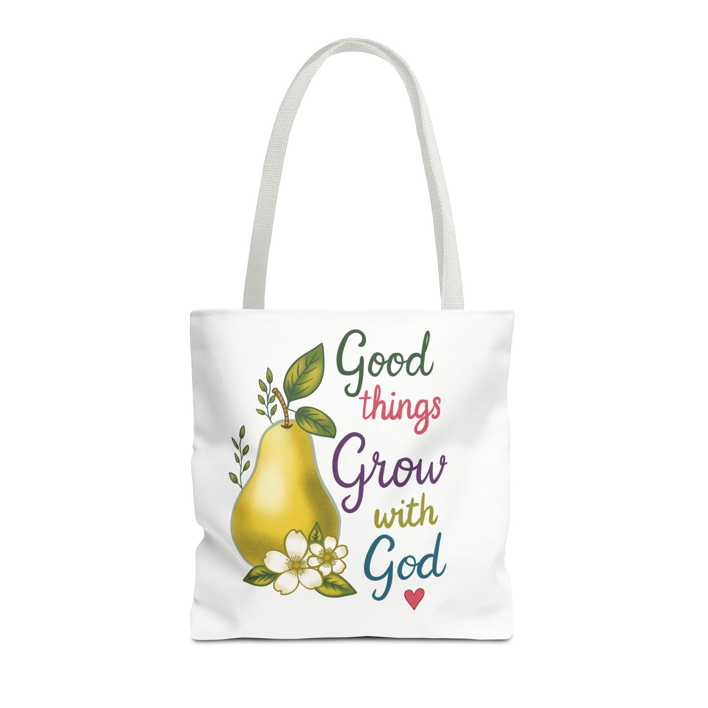 Faithful Harvest Tote — "Good Things Grow with God" Inspirational Grocery Bag