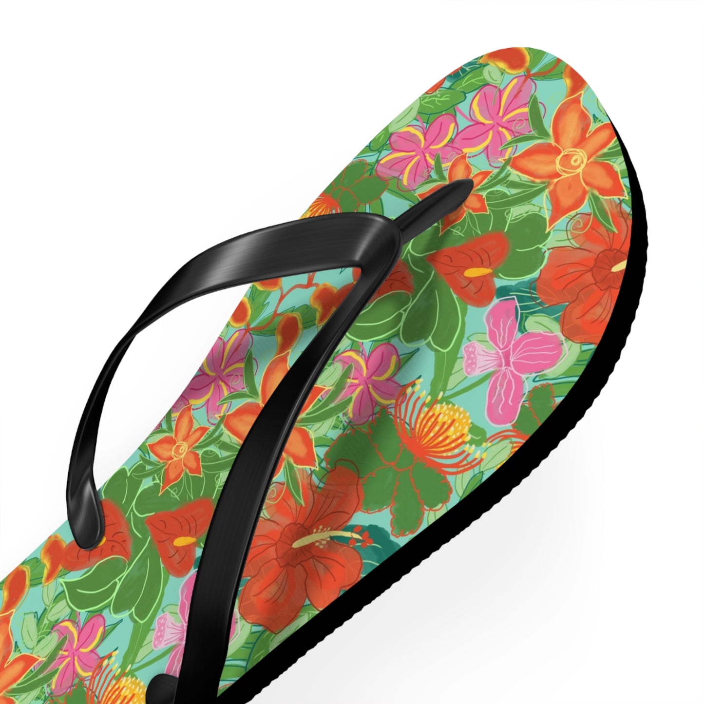 Tropical Flowers Flip Flops