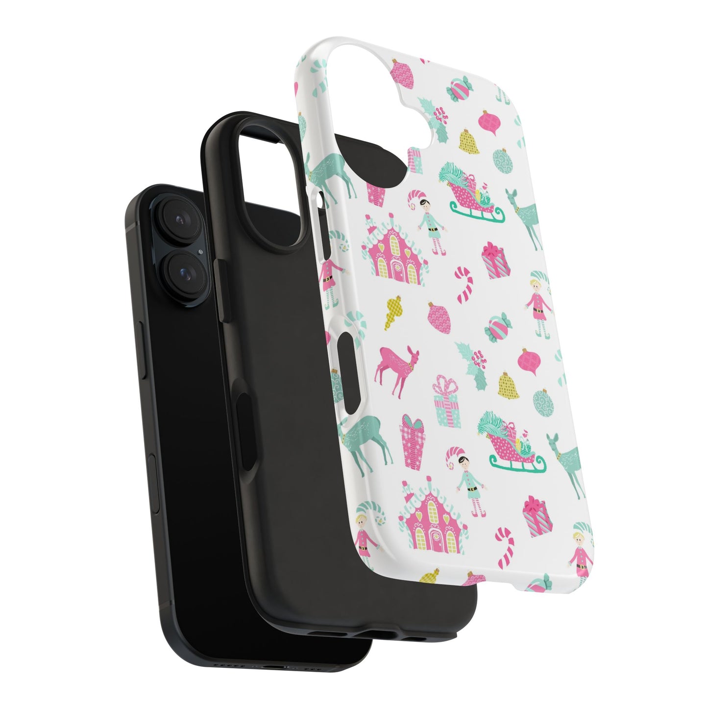 Pastel Christmas on White Tough Phone Cases