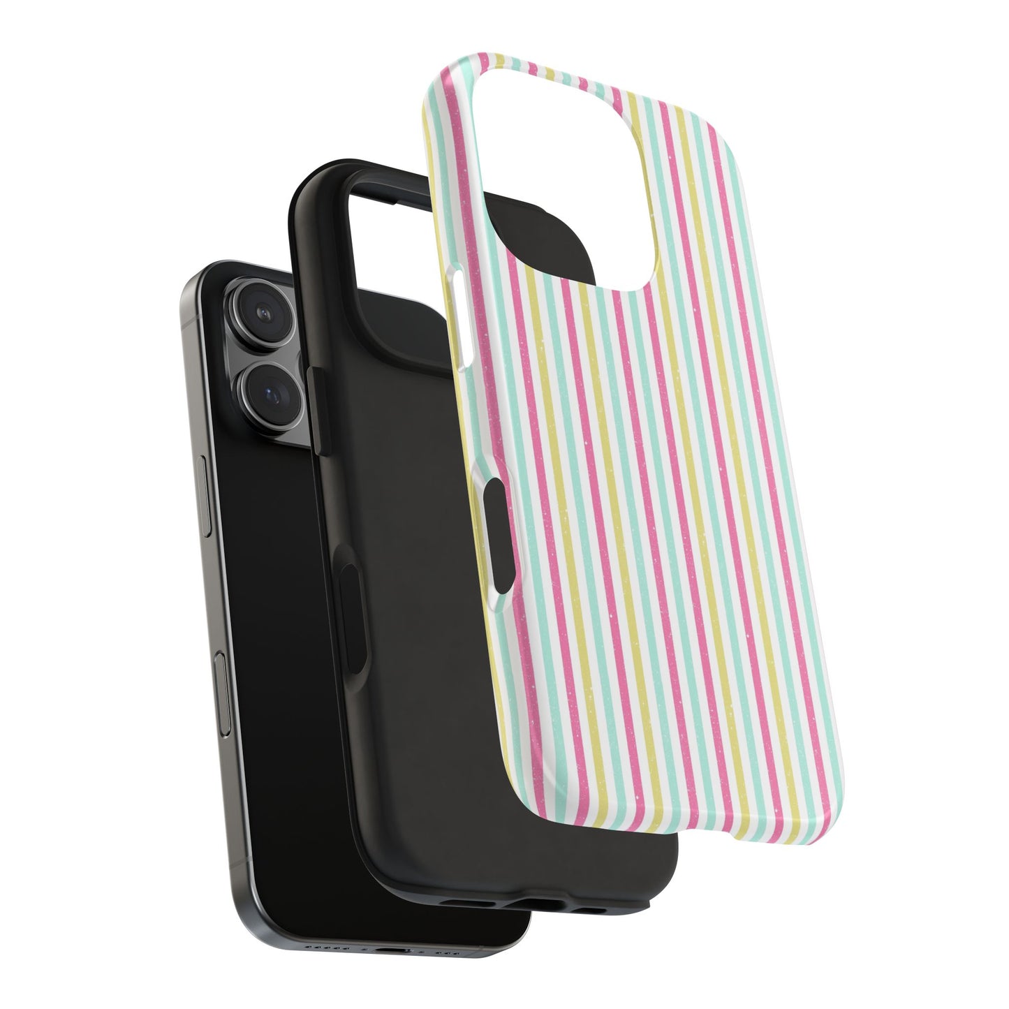 Pastel Stripes on White Tough Phone Cases