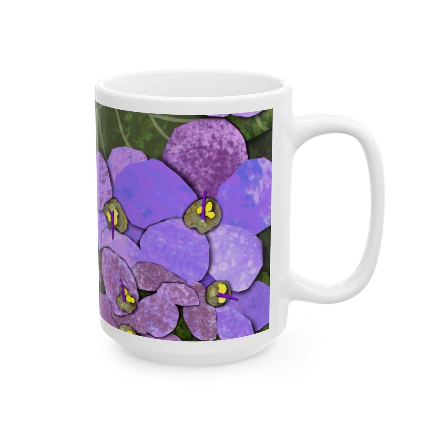 African Violets Collage Ceramic Mug 11oz & 15oz