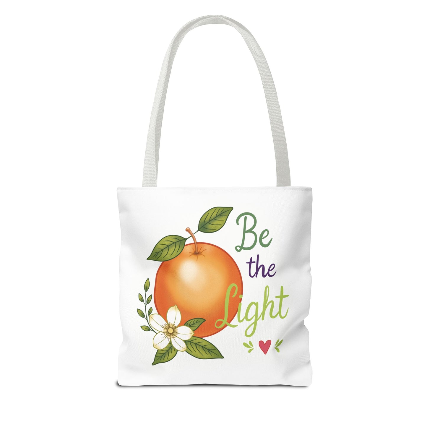 Be the Light Orange Floral Tote Bag