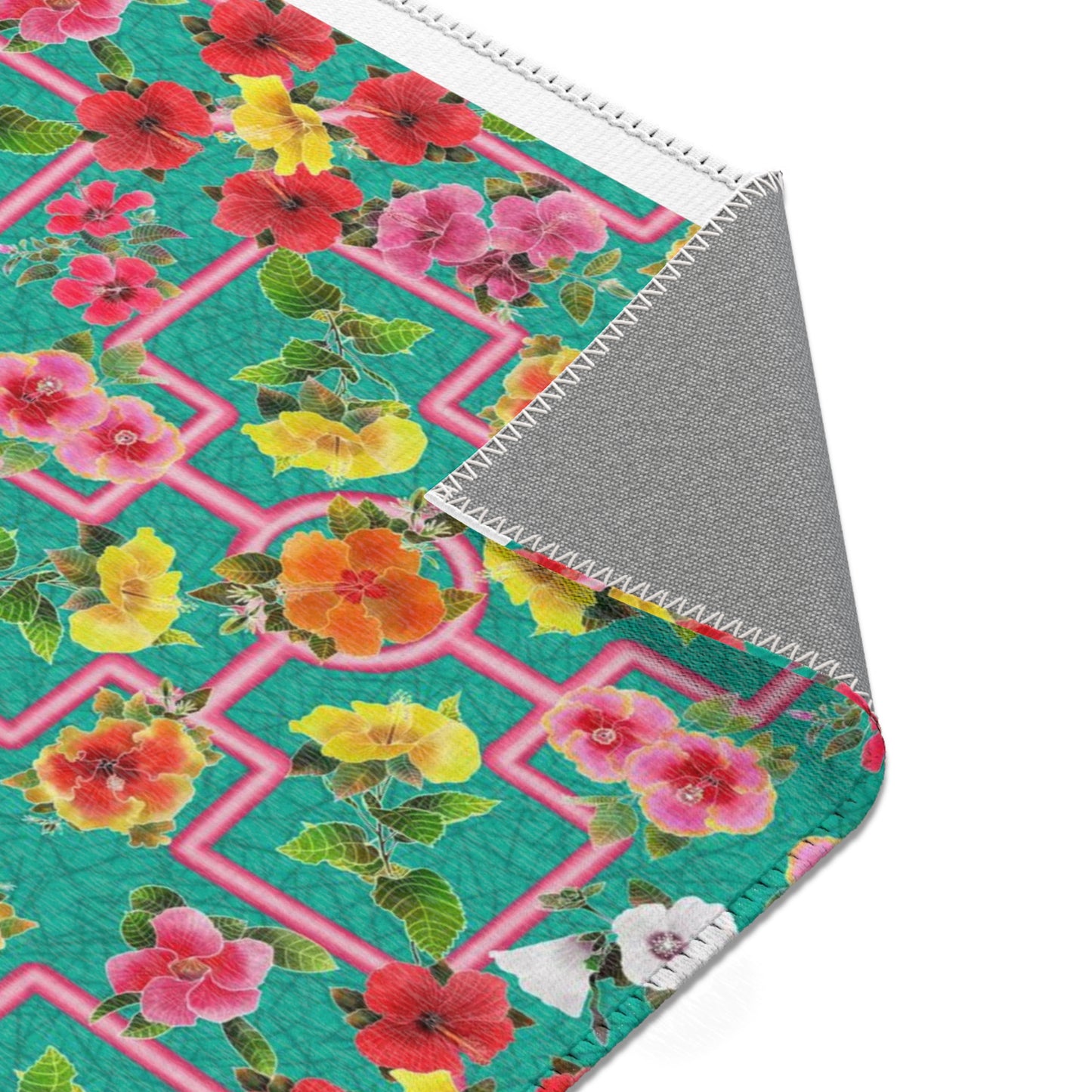 Formal Hibiscus Garden Area Rug