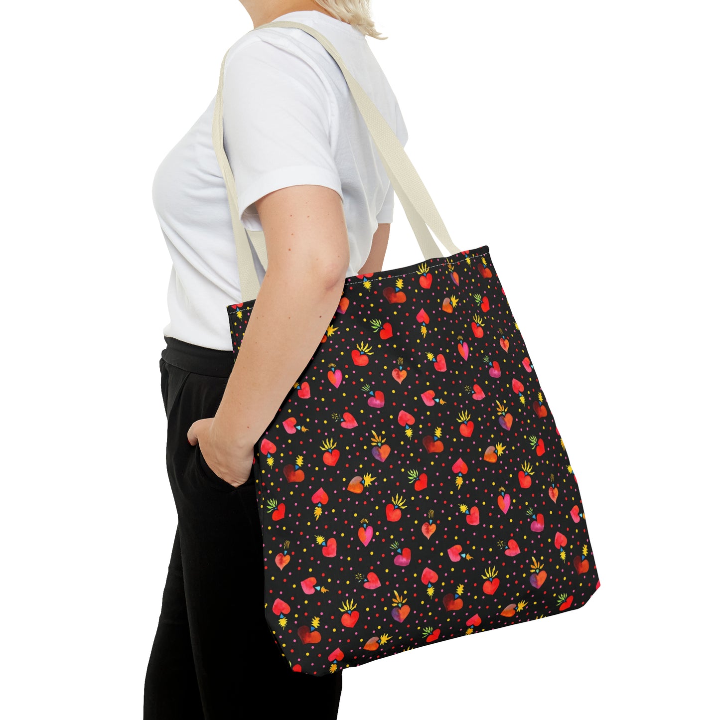 Frida Flaming Hearts Tote Bag