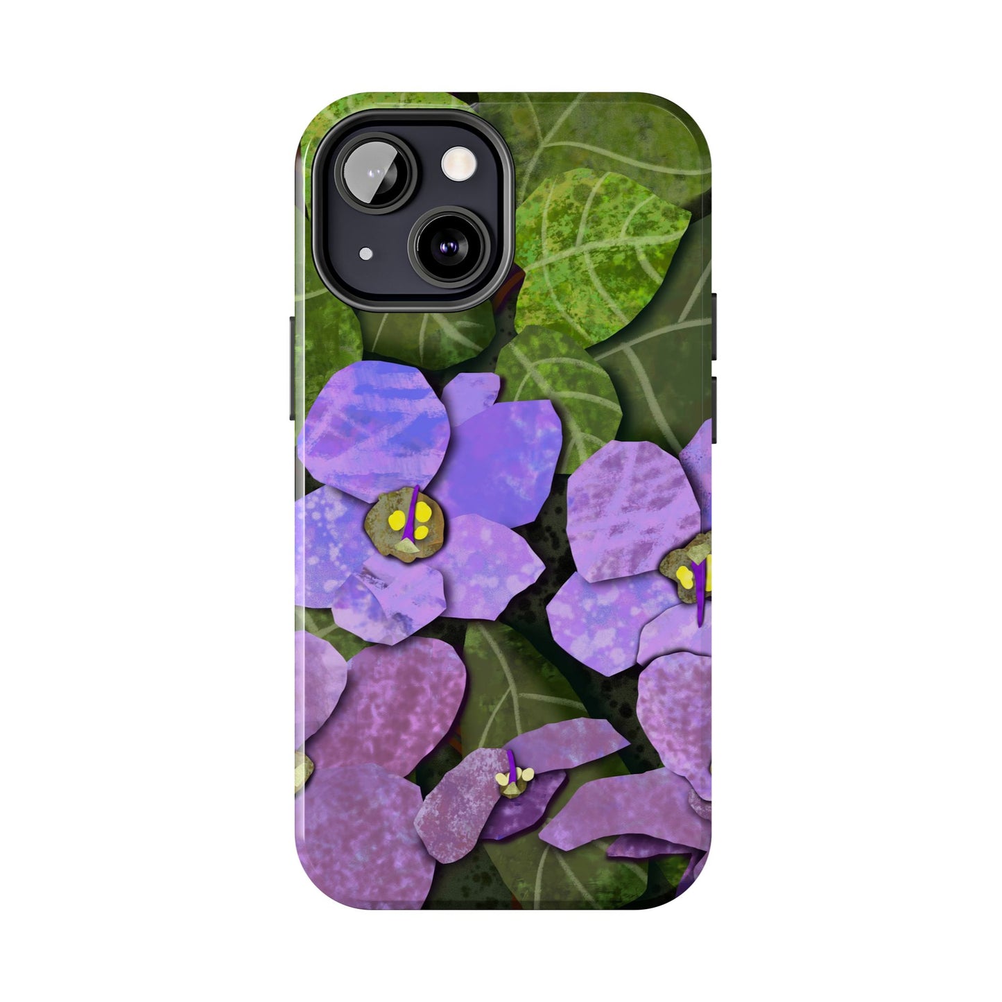 African Violets Collage Art Tough Phone Cases