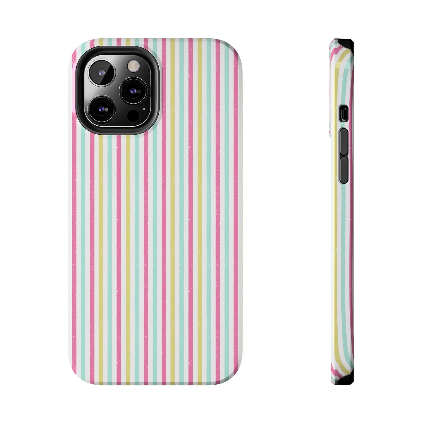 Pastel Christmas Stripes on White Tough Phone Cases