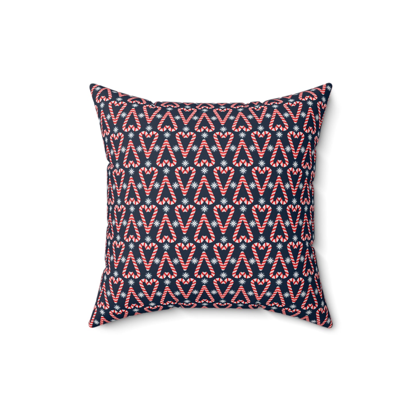 Candy Cane Hearts Spun Polyester Square Pillow