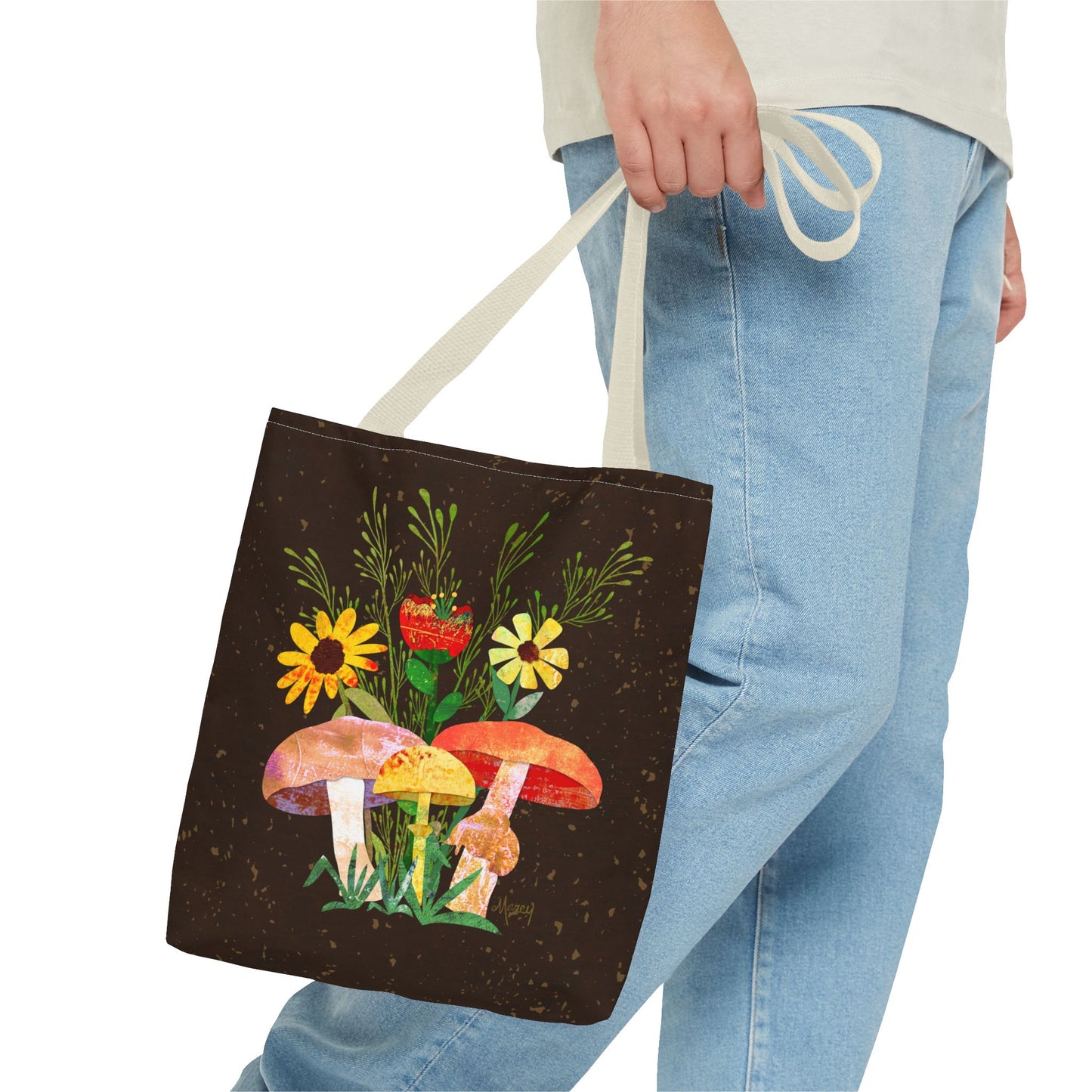 Shrooms n Fleurs Collage Tote Bag