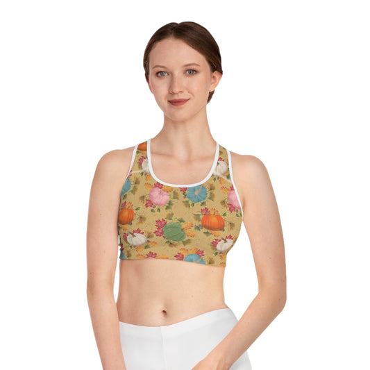 Colorful Pumpkins Sports Bra