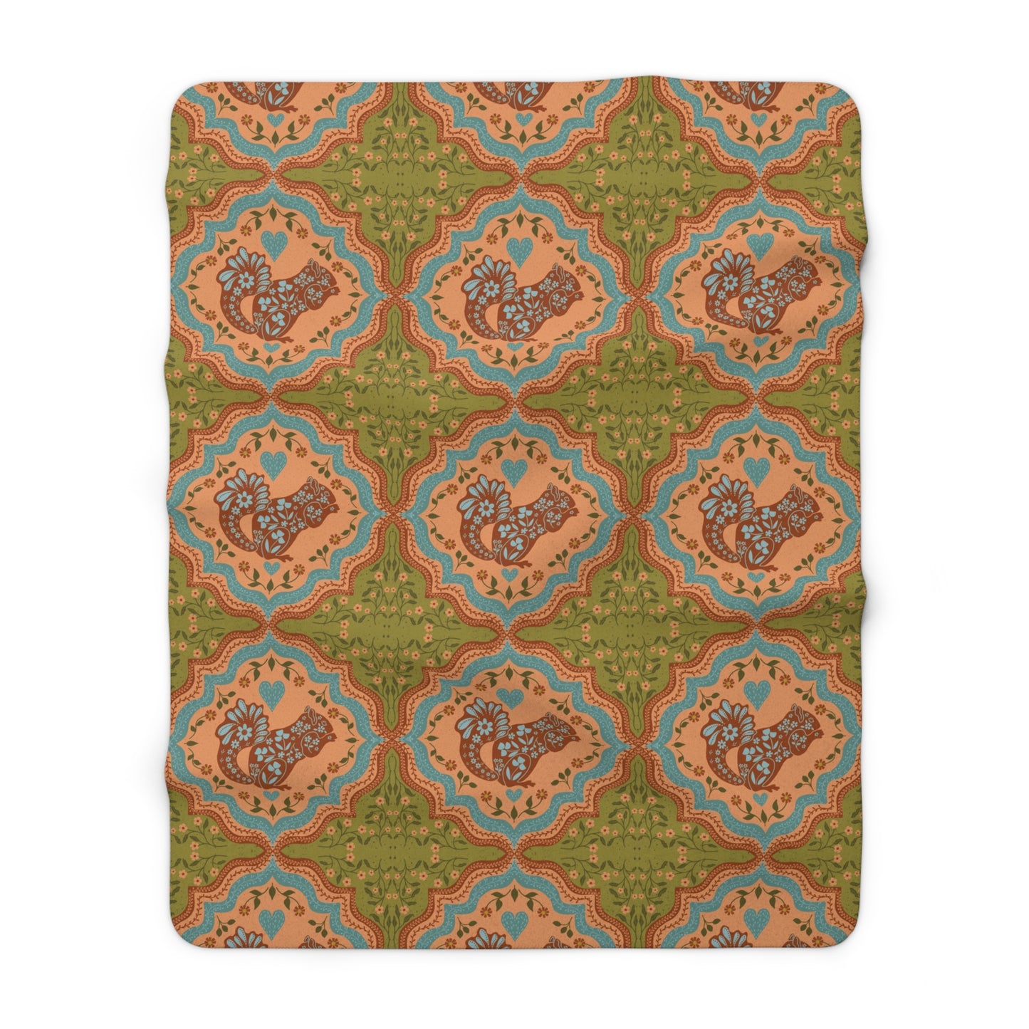 Scandi Woodland Squirrel Sherpa Fleece Blanket