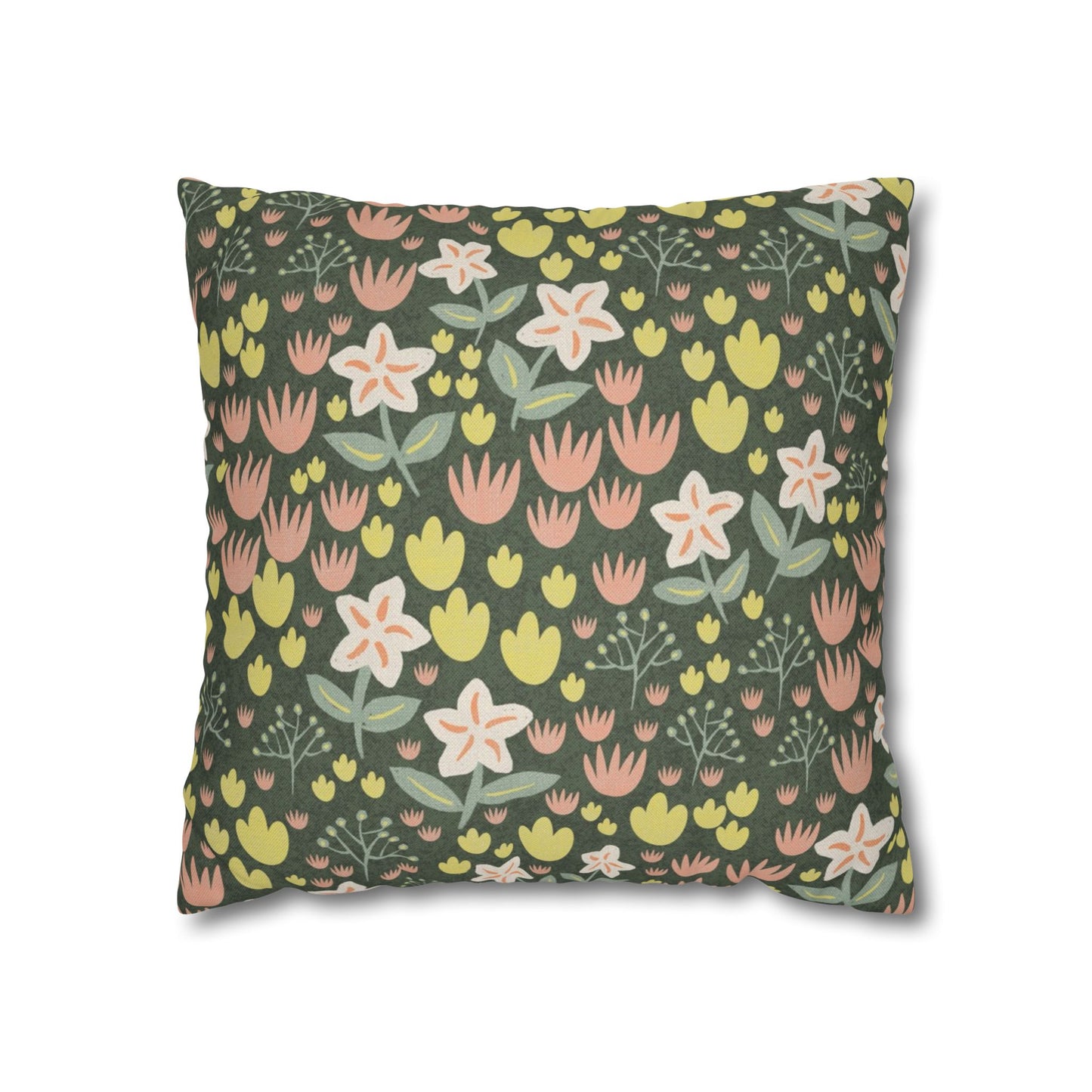 Elderflower Dizty Spun Polyester Square Pillowcase