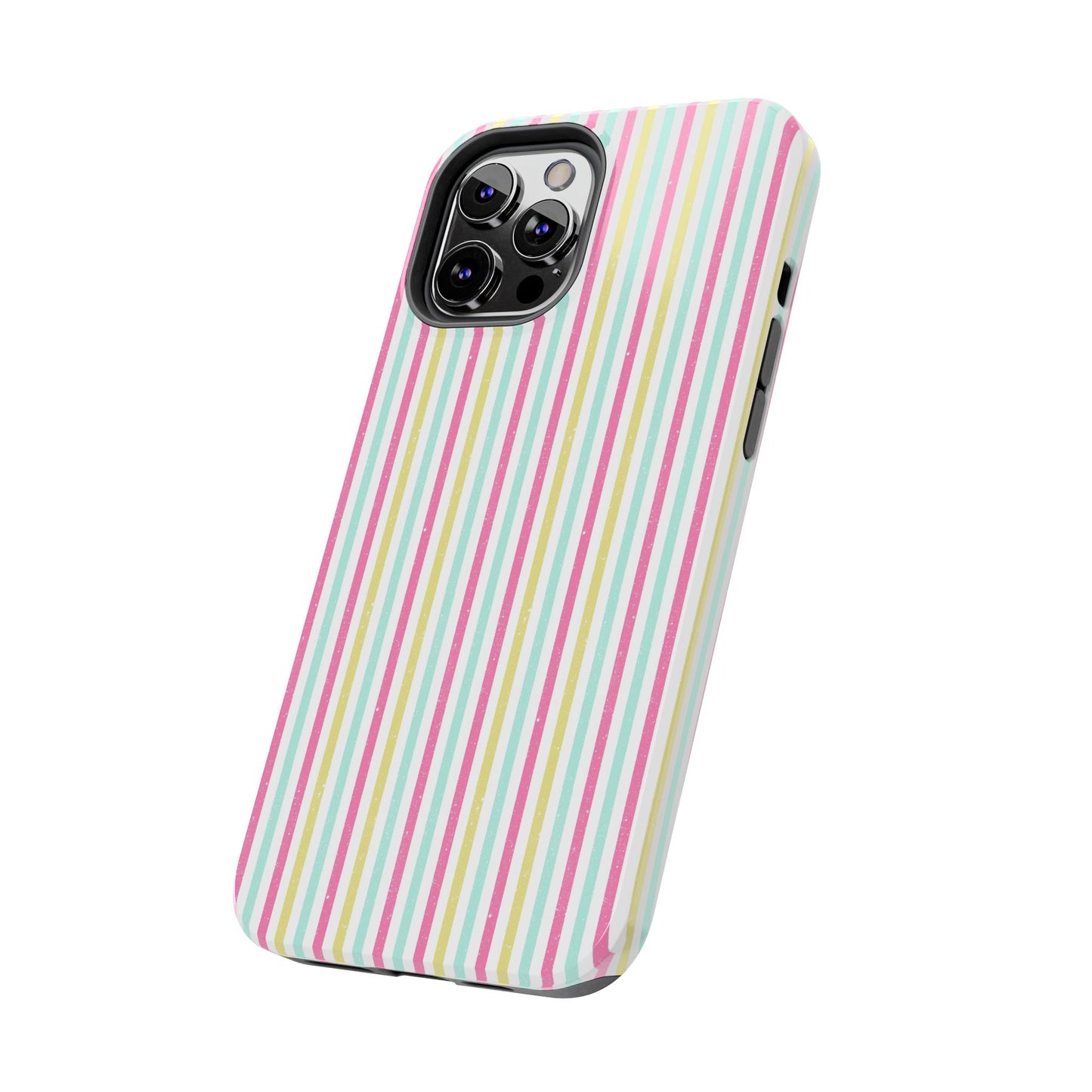 Pastel Christmas Stripes on White Tough Phone Cases