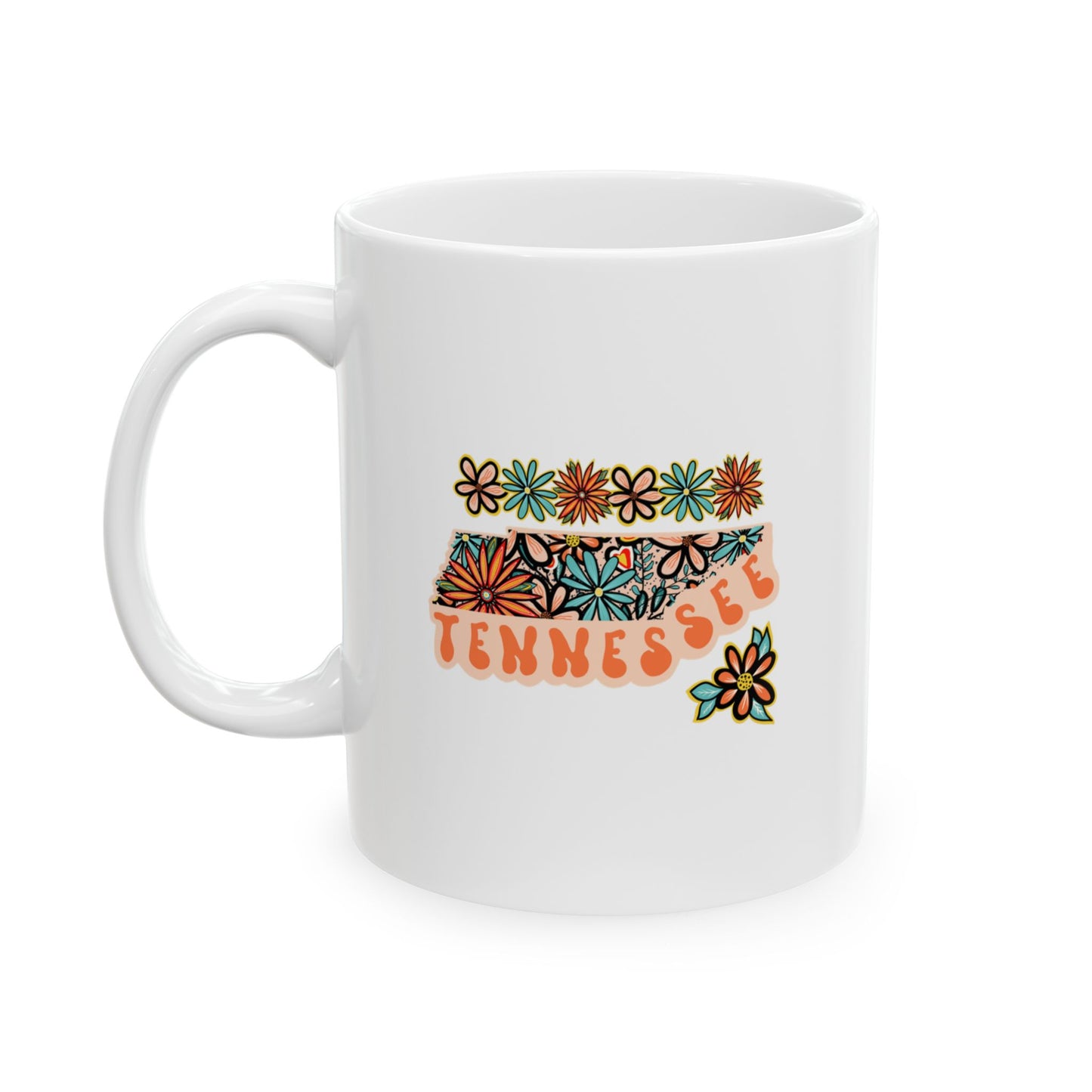 Retro 70s Flowers Tennessee Ceramic Mug 11 oz and 15 oz