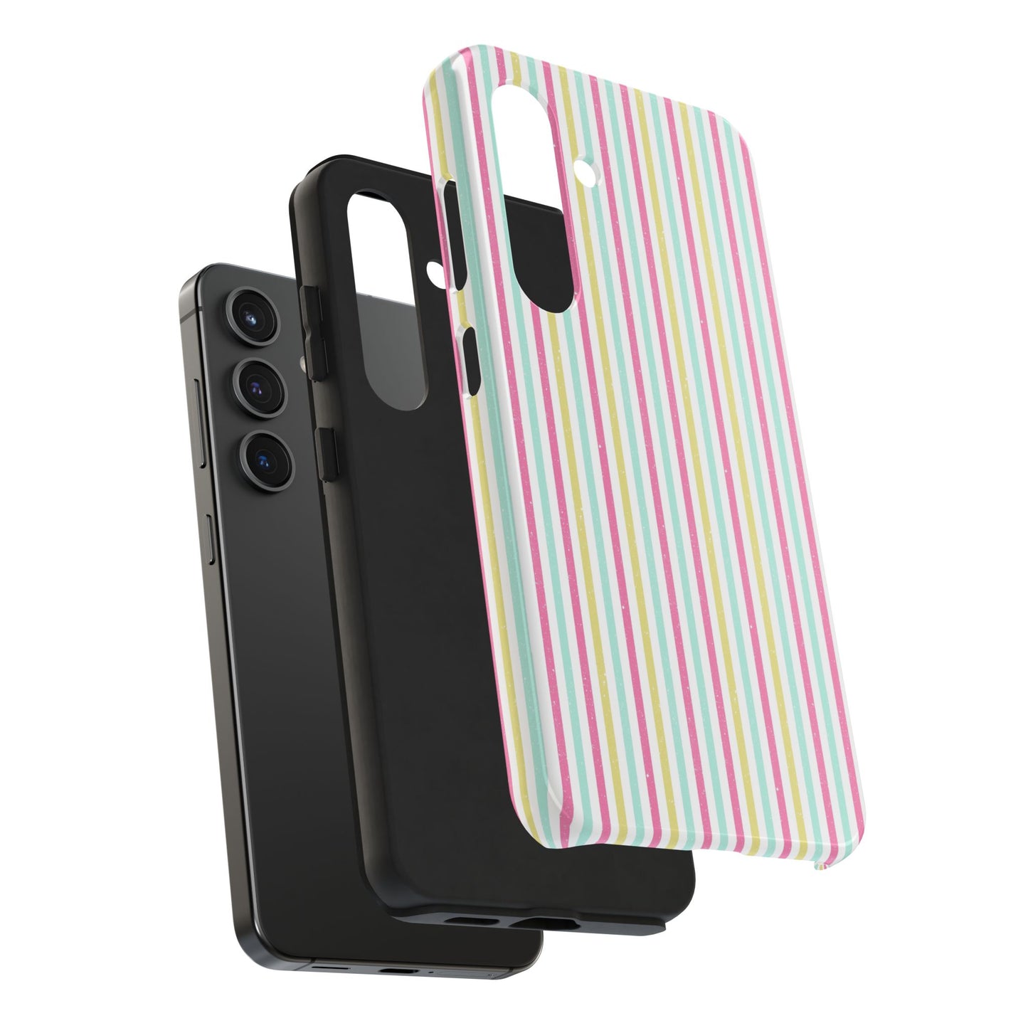 Pastel Stripes on White Tough Phone Cases
