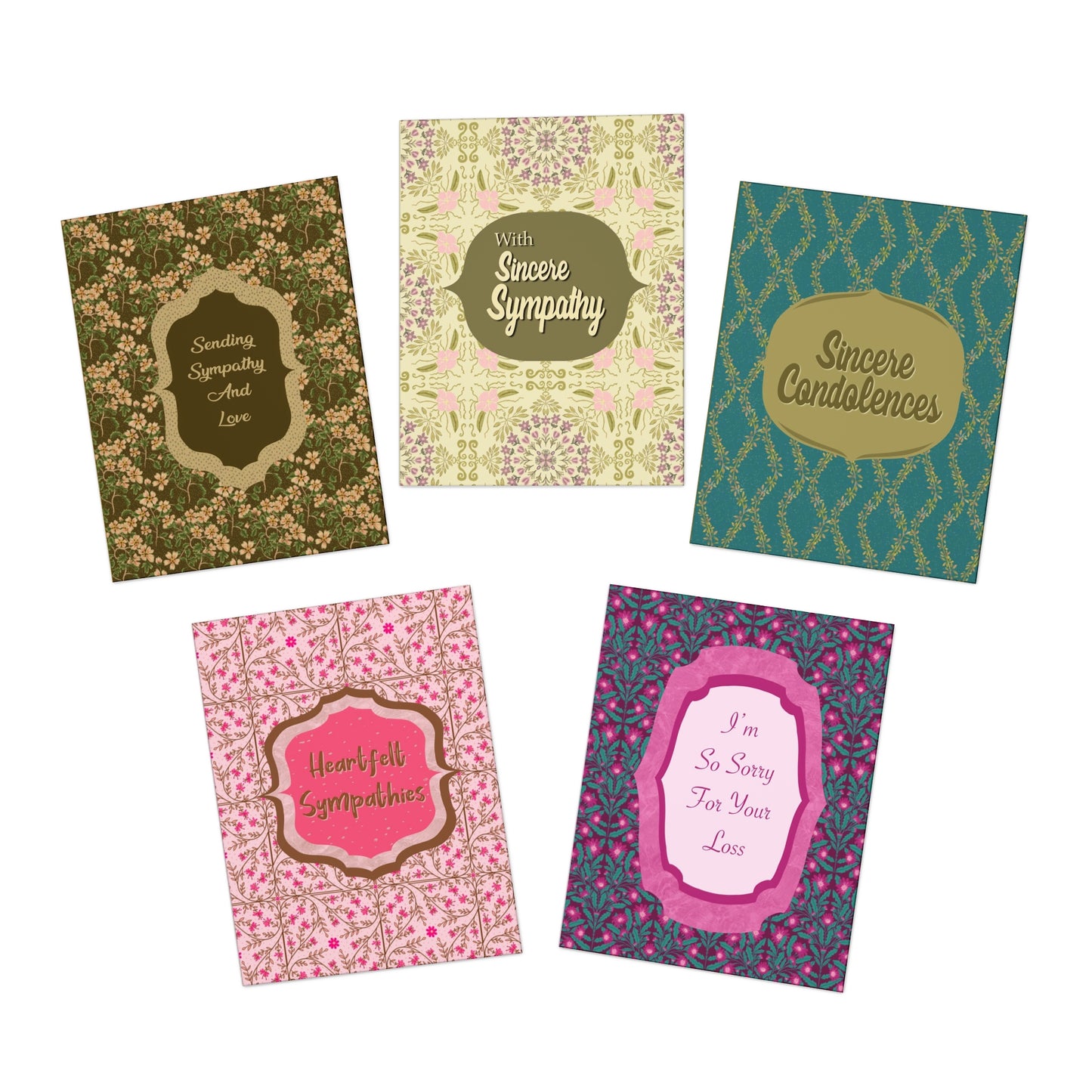 Sympathy Multi-Design Greeting Cards (5-Pack)