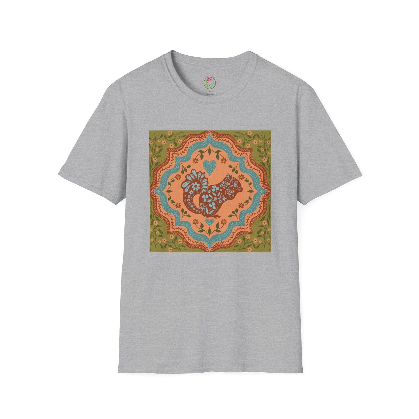 Scandi Woodland Squirrel Softstyle T-Shirt