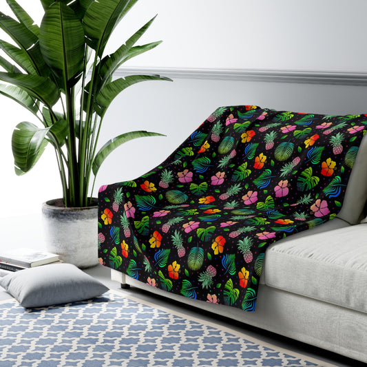 Pineapple Perfection Sherpa Fleece Blanket