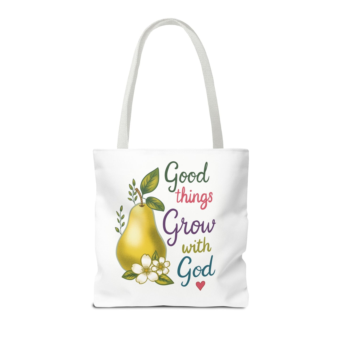 Faithful Harvest Tote — "Good Things Grow with God" Inspirational Grocery Bag