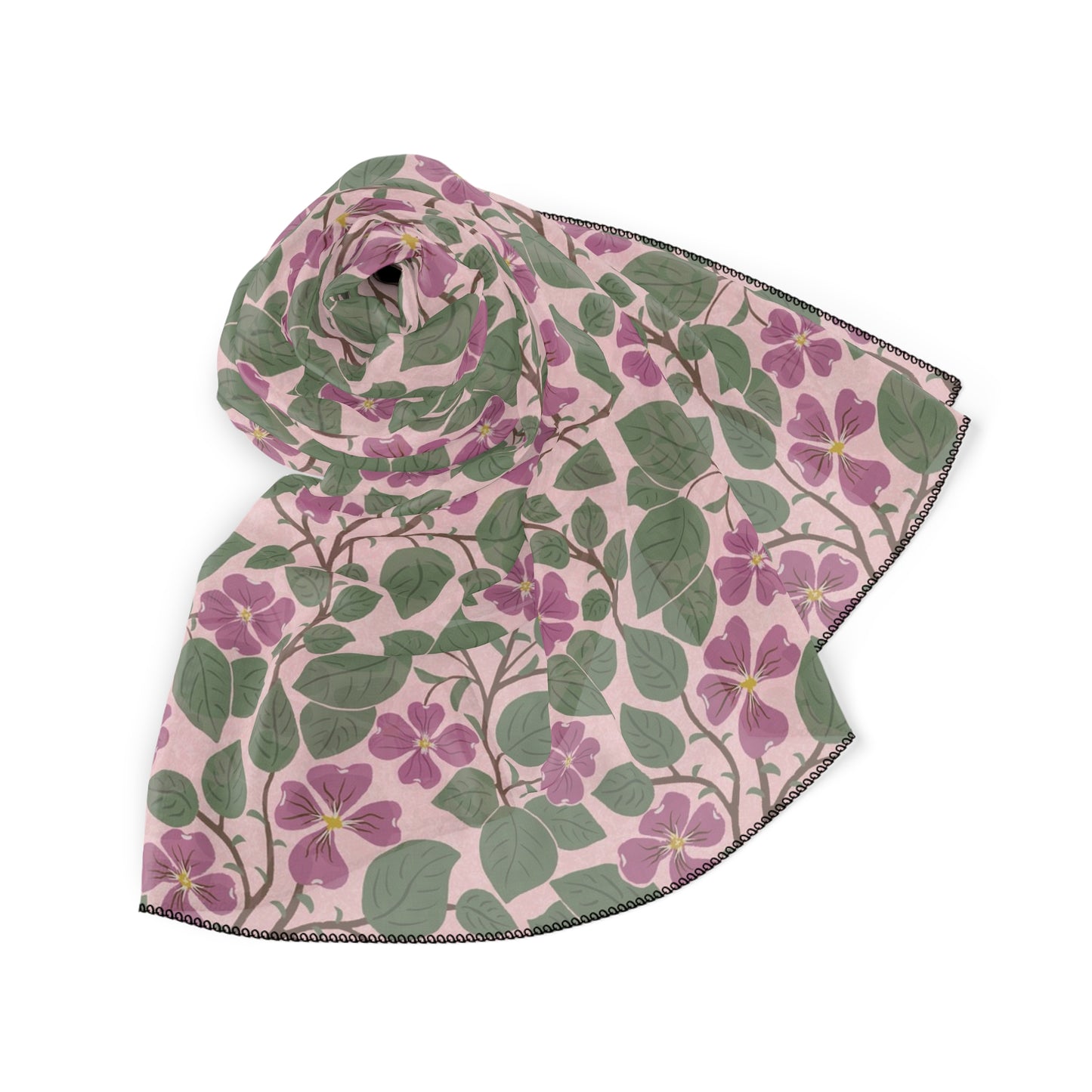 Pink Dogwoods Square Poly Scarf