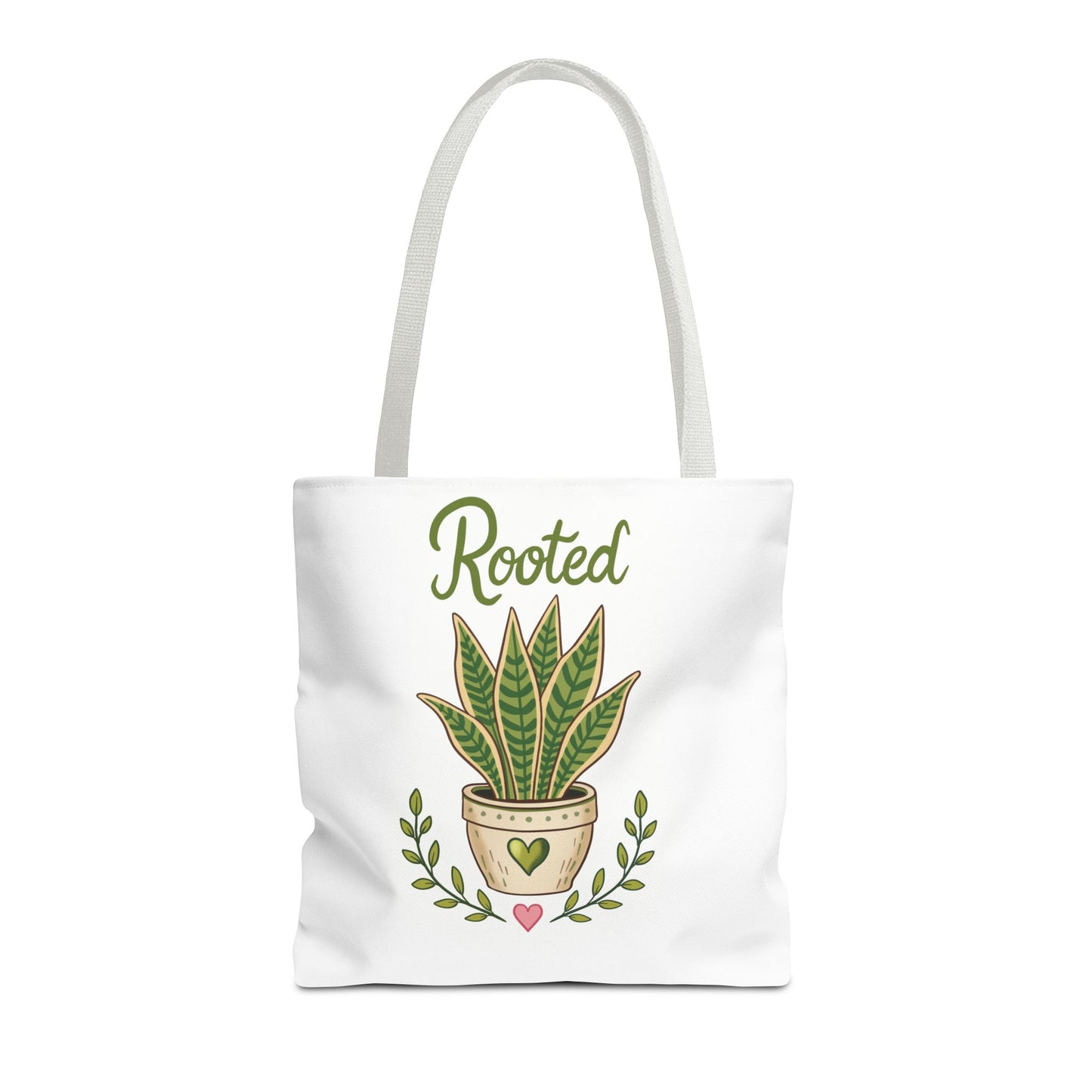Rooted Plant Tote Bag – Cute Sansevieria Potted Plant Illustration