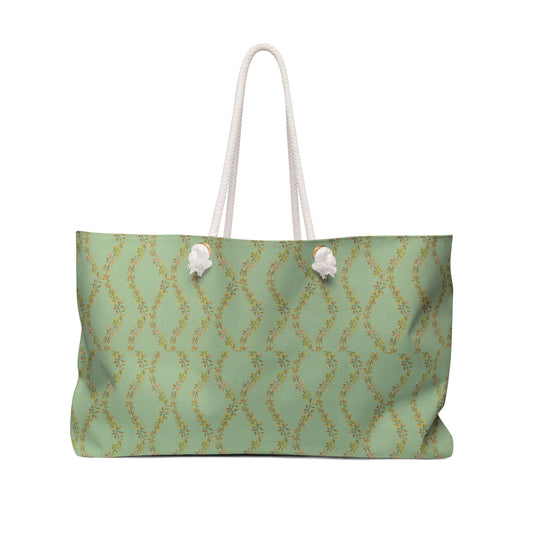 Autumn Vines Stripe Weekender Bag