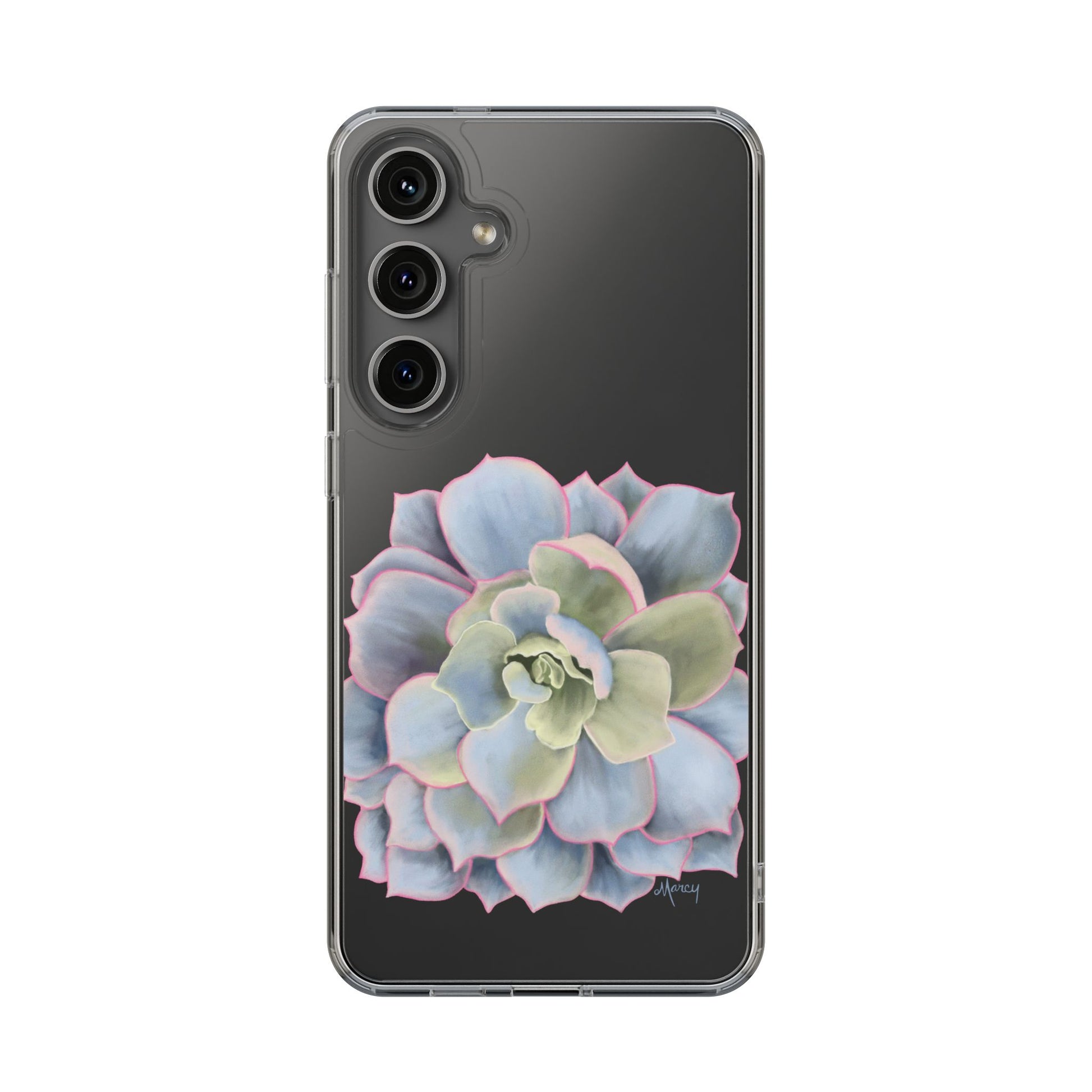 succulent iphone case Blue and Green Succulent Clear Cases – Marcy Brennan Art