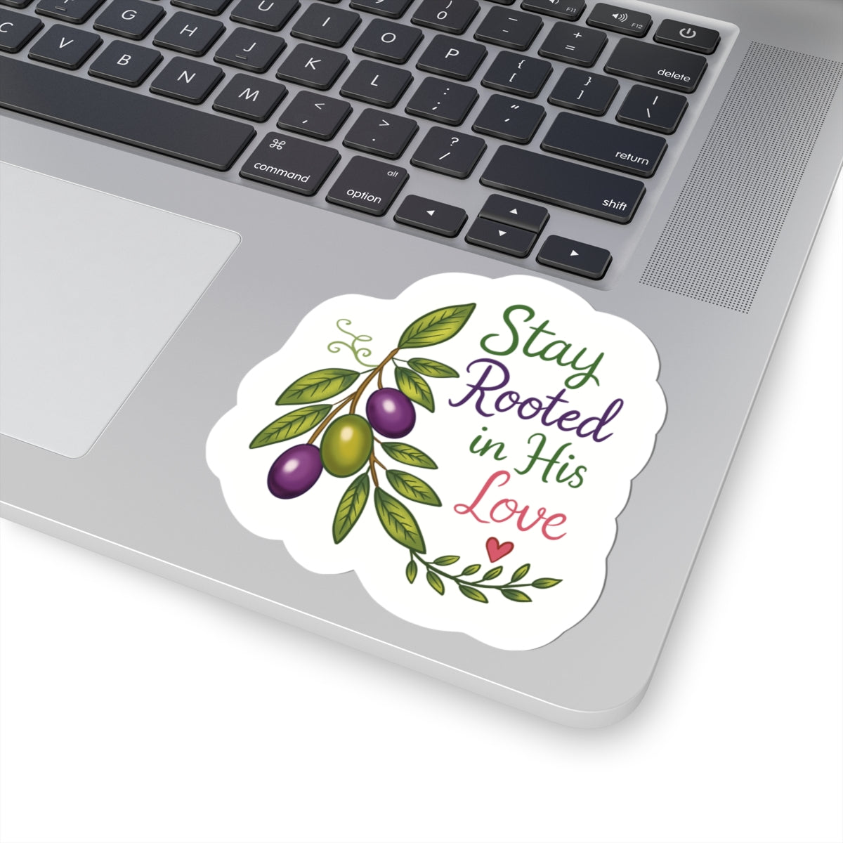 Stay Rooted in His Love Sticker — Faith-Based Olive Branch Kiss-Cut Sticker