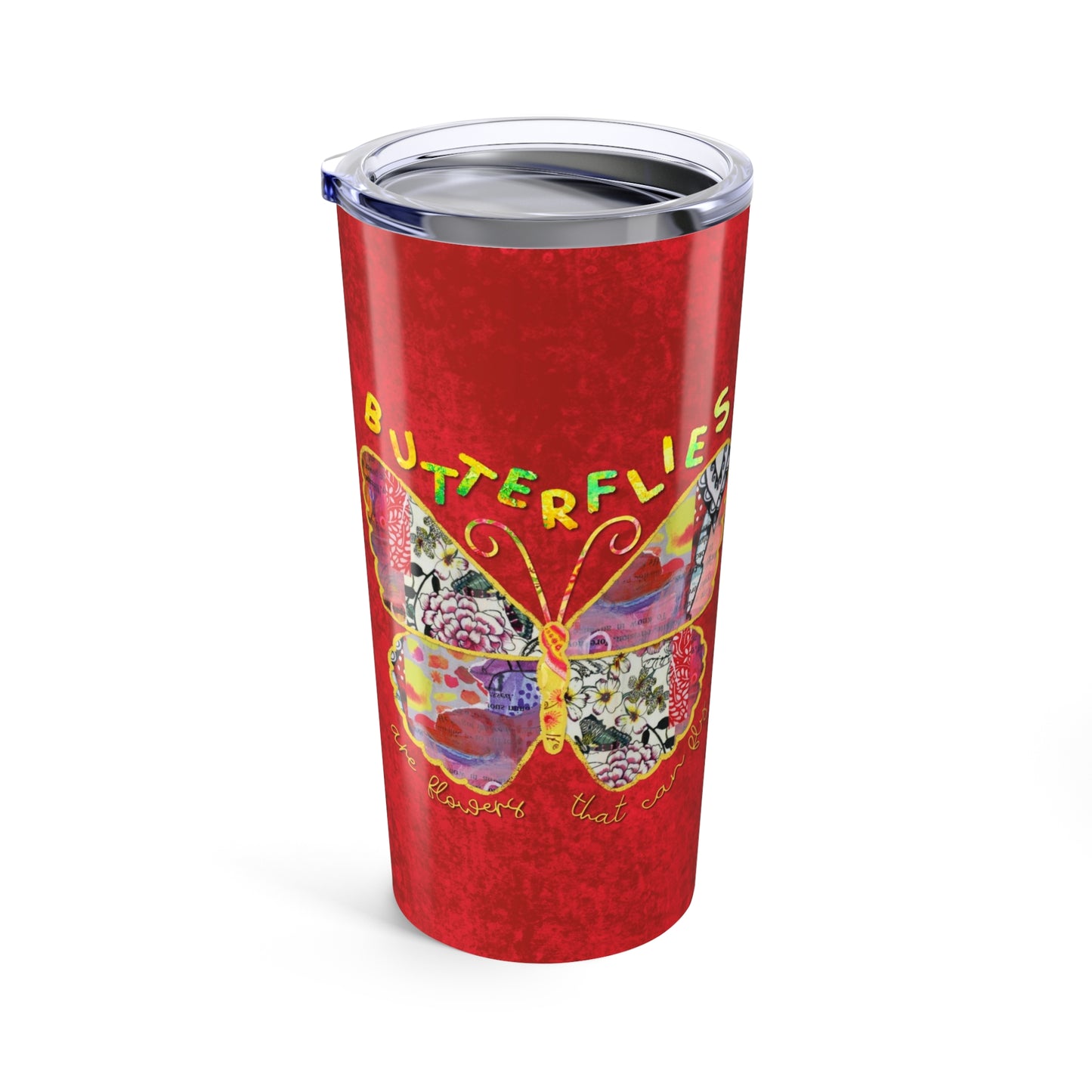 Boho Butterfly Collage Tumbler 20oz