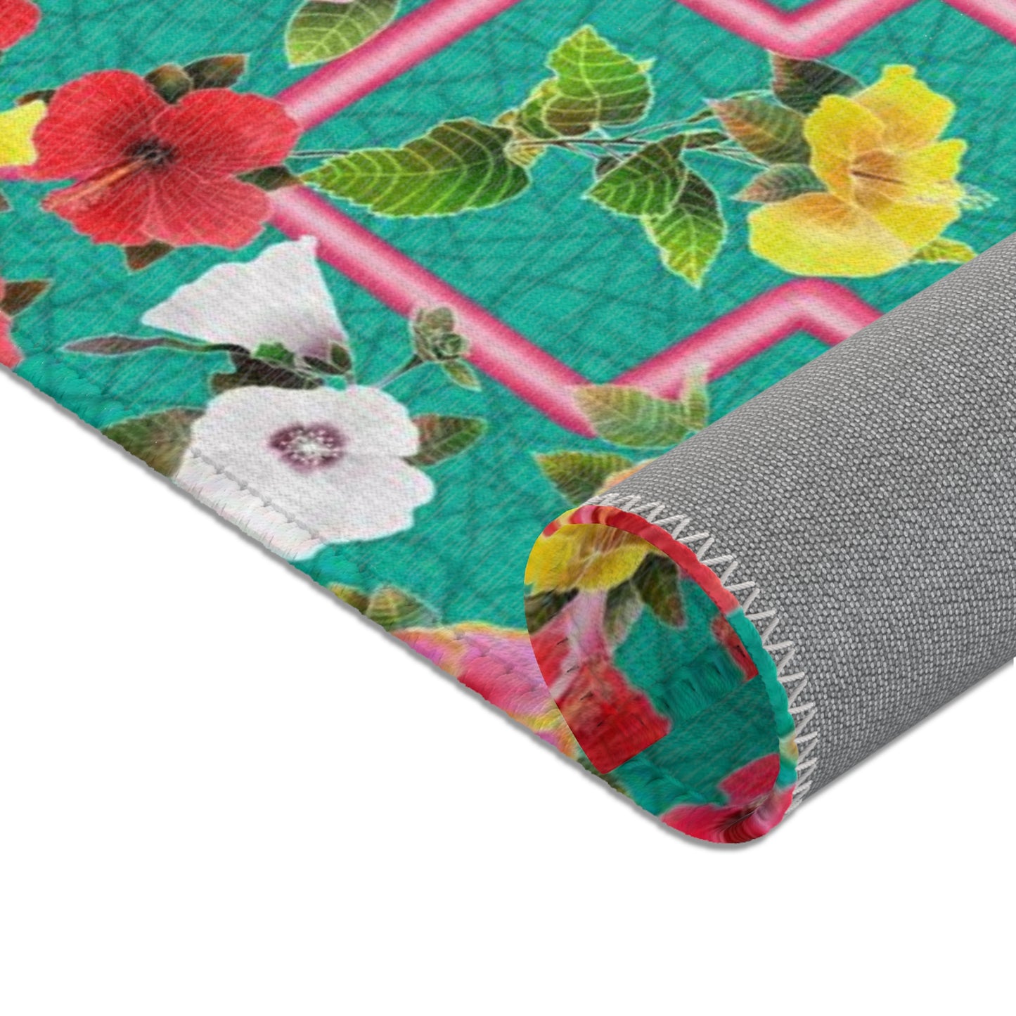 Formal Hibiscus Garden Area Rug