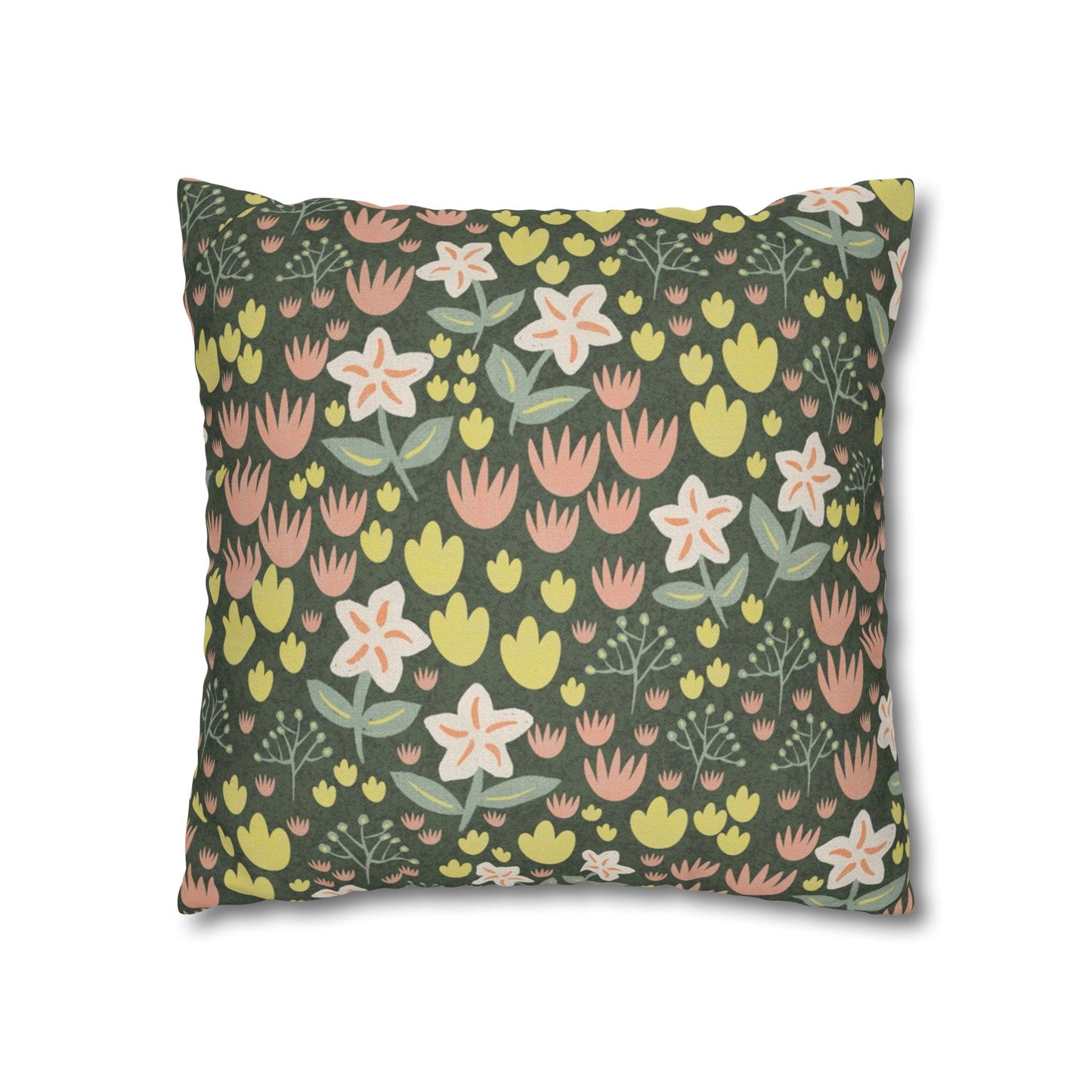 Elderflower Dizty Spun Polyester Square Pillowcase