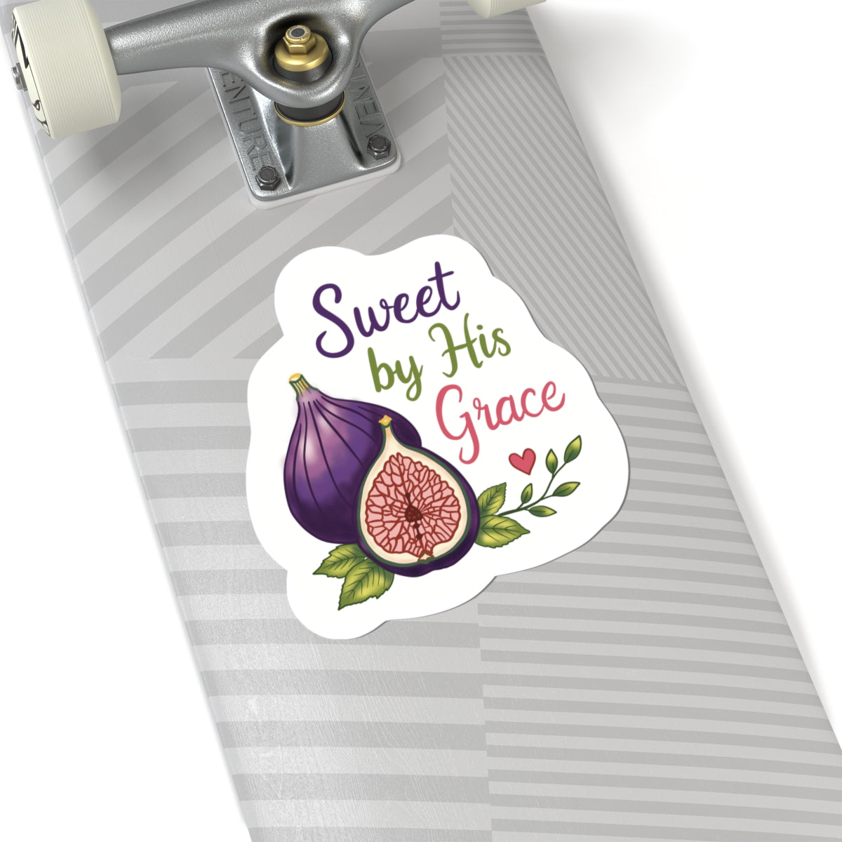 Sweet by His Grace Fig Sticker — Faith-Based Kiss-Cut Sticker
