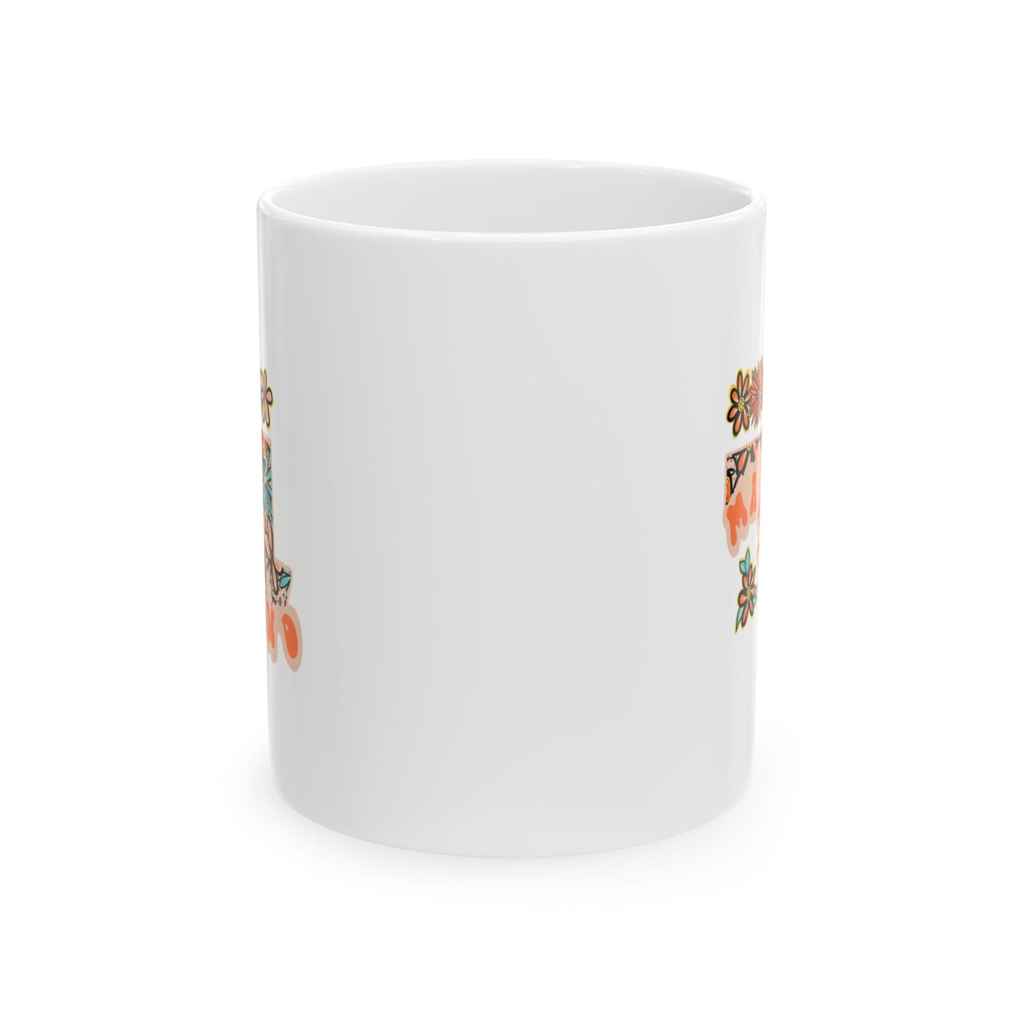 Retro 70s Flowers Maryland Ceramic Mug 11 oz and 15 oz