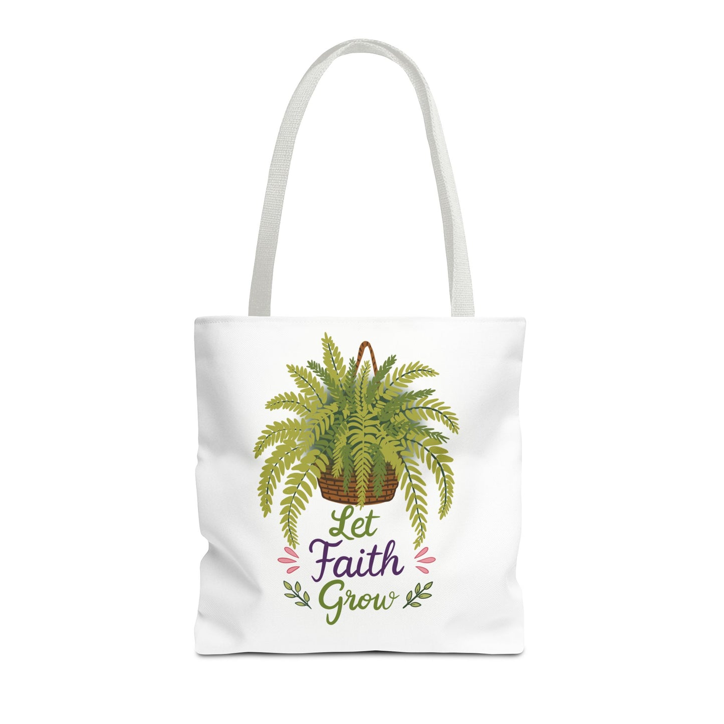 Let Faith Grow Tote Bag — Botanical Hanging Fern Spiritual Tote