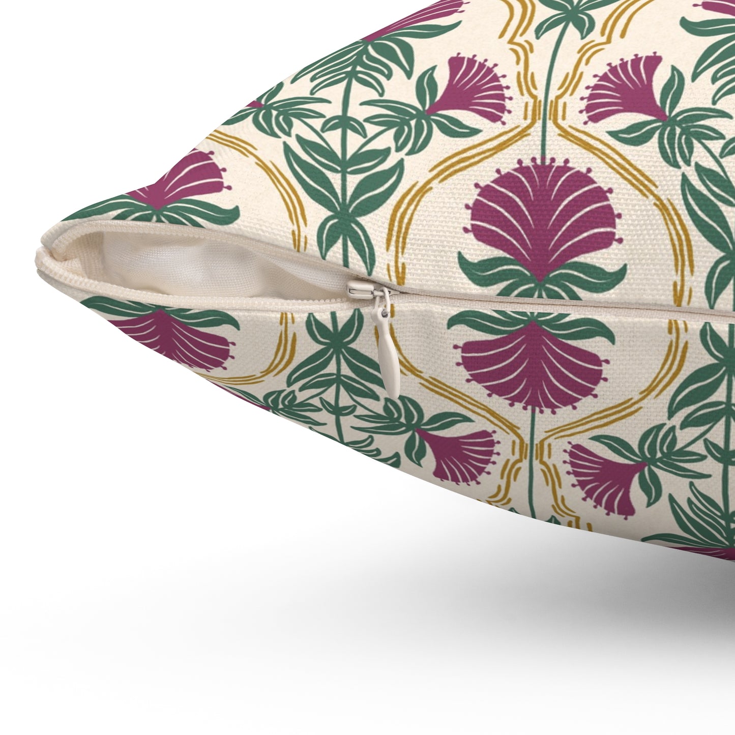 Bergamot Flowers Spun Polyester Square Pillow