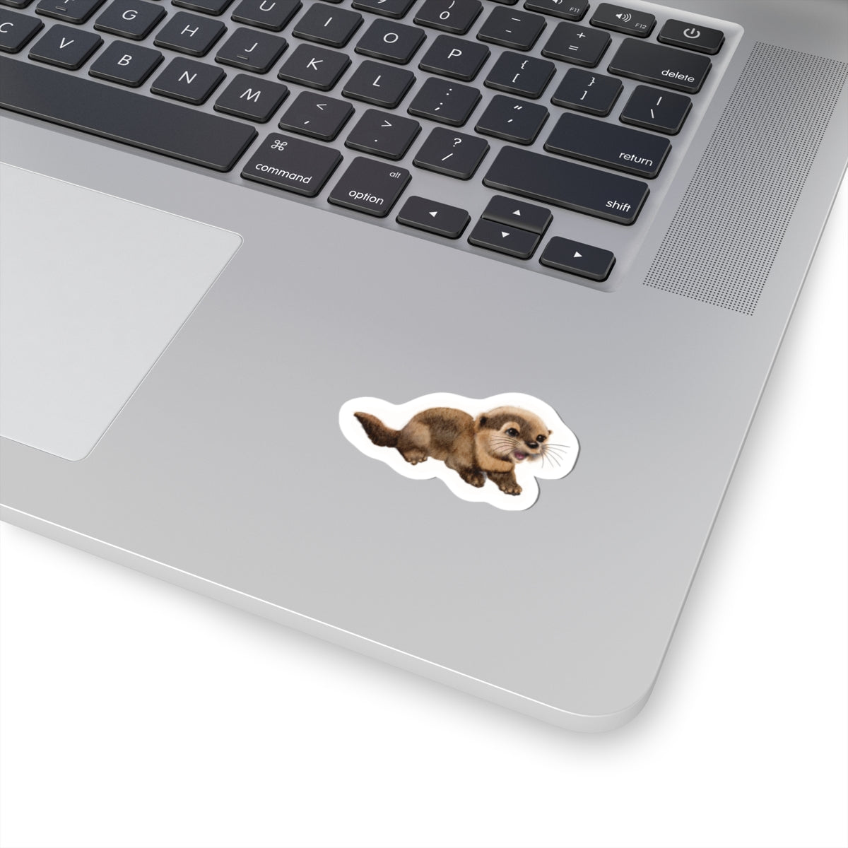 Playful Baby Otter Kiss-Cut Sticker — Cute Animal Laptop Decal