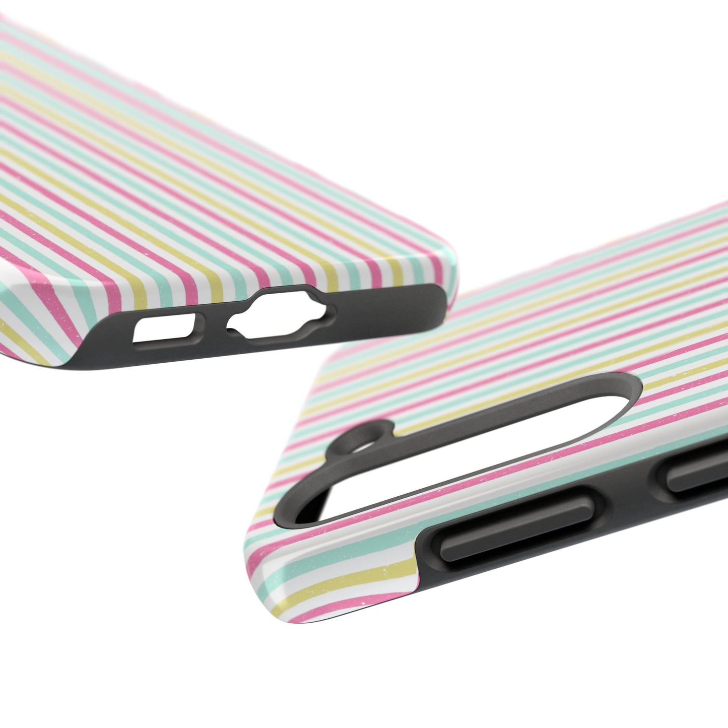 Pastel Stripes on White Tough Phone Cases