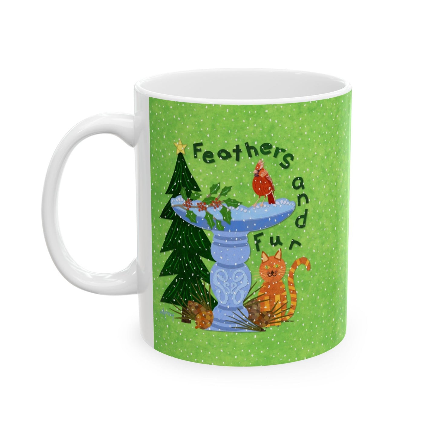 Feathers and Fur Collage Ceramic Mug 11oz & 15oz