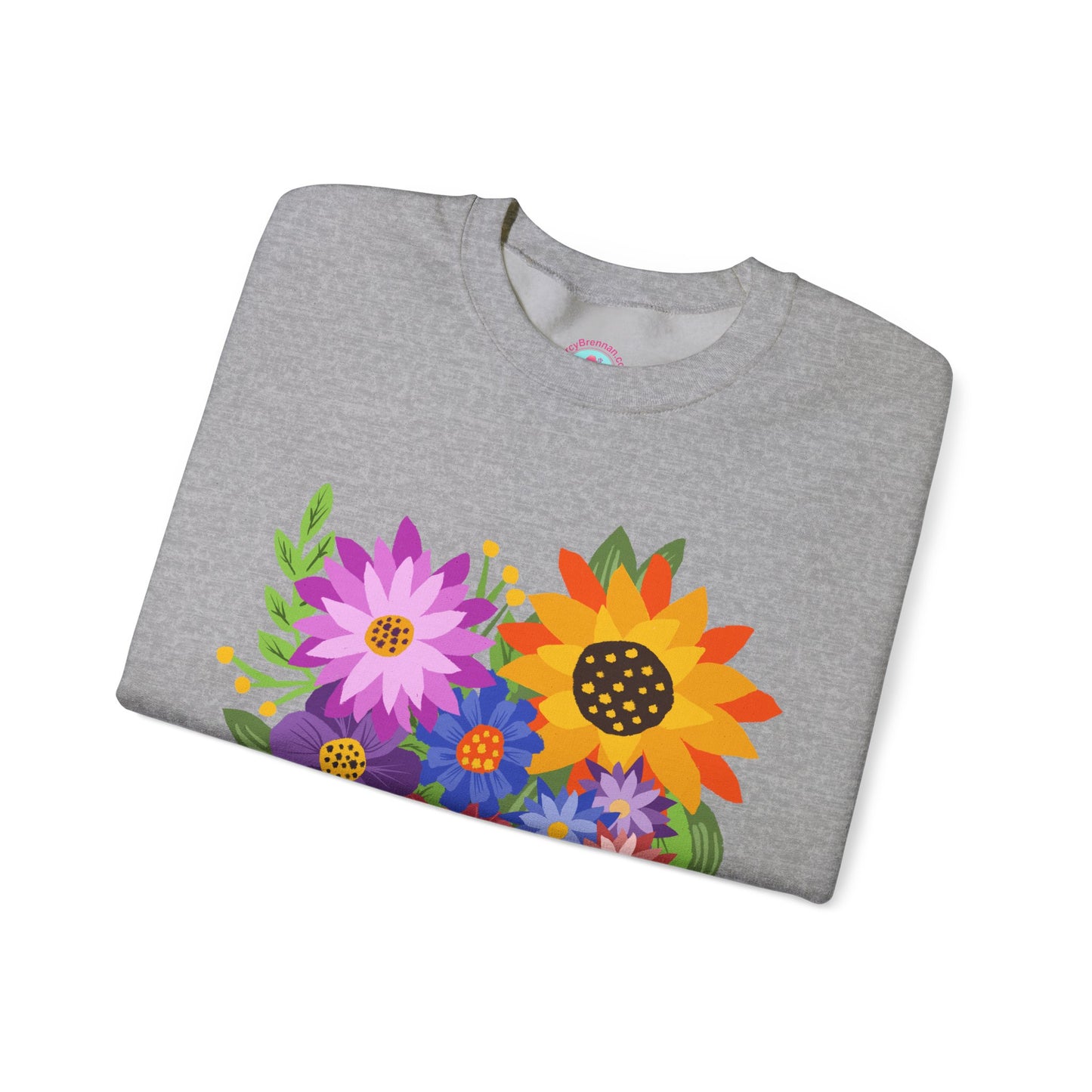 Heart Shaped Flower Bouquet — Heavy Blend™ Crewneck Sweatshirt