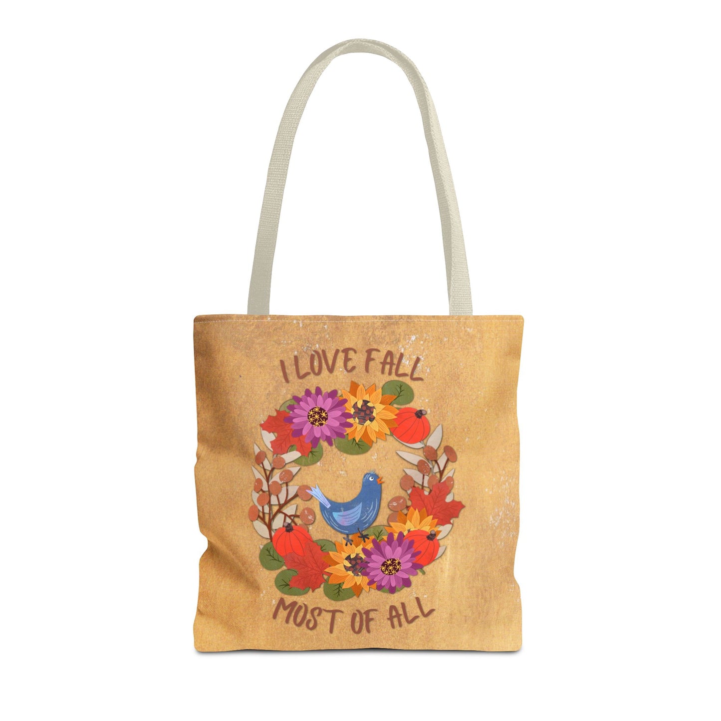 I Love Fall Most of All Autumn Wreath Collage Tote Bag