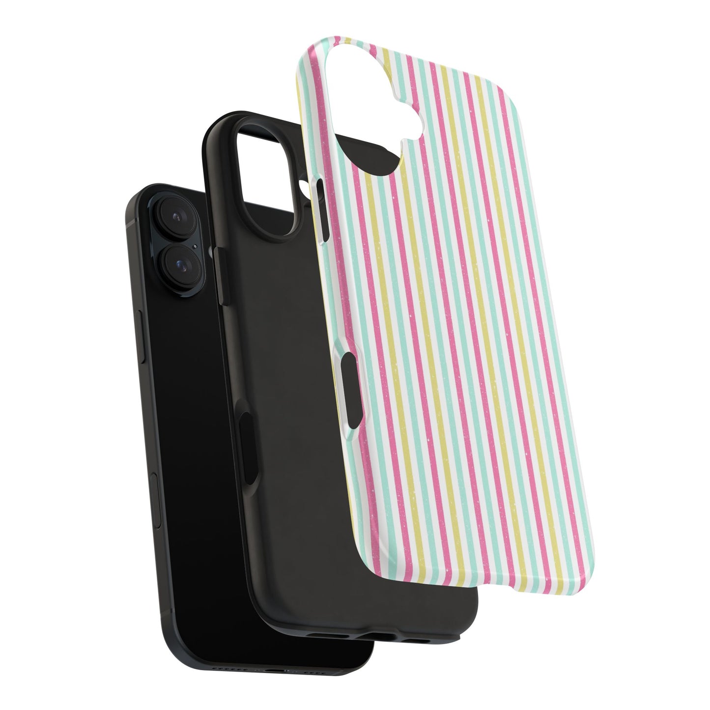 Pastel Stripes on White Tough Phone Cases