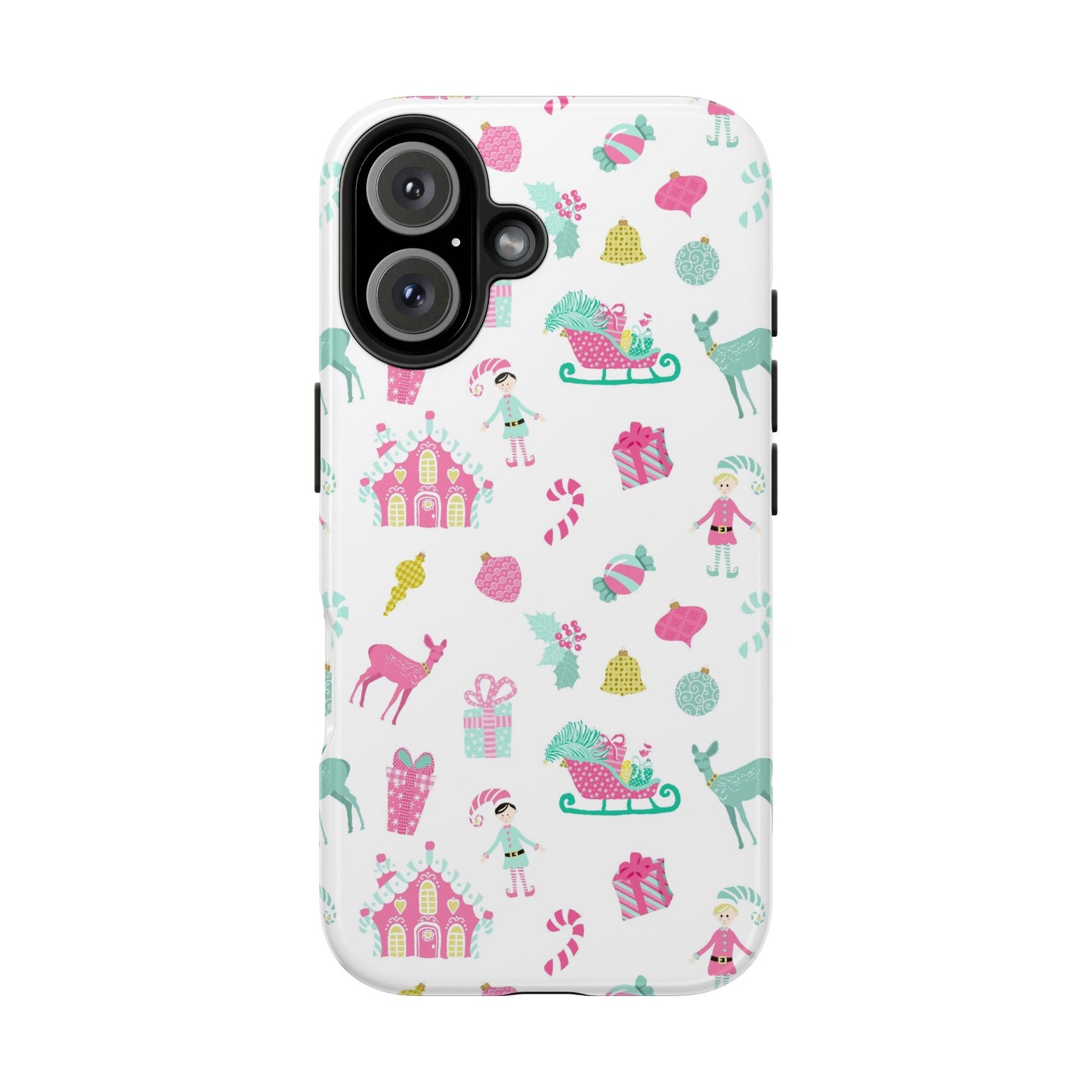 Pastel Christmas on White Tough Phone Cases