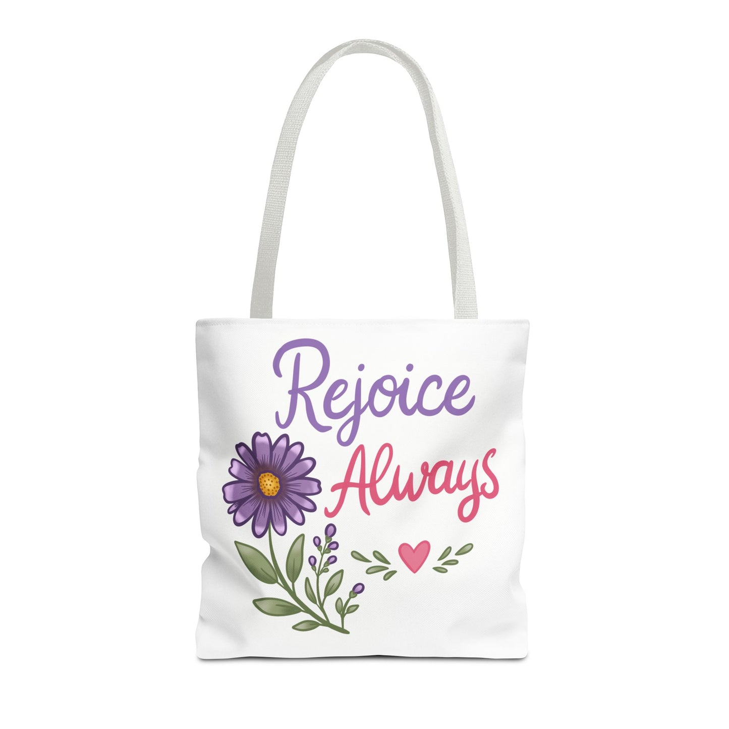 Rejoice Always Floral Tote Bag – Inspirational Scripture Tote