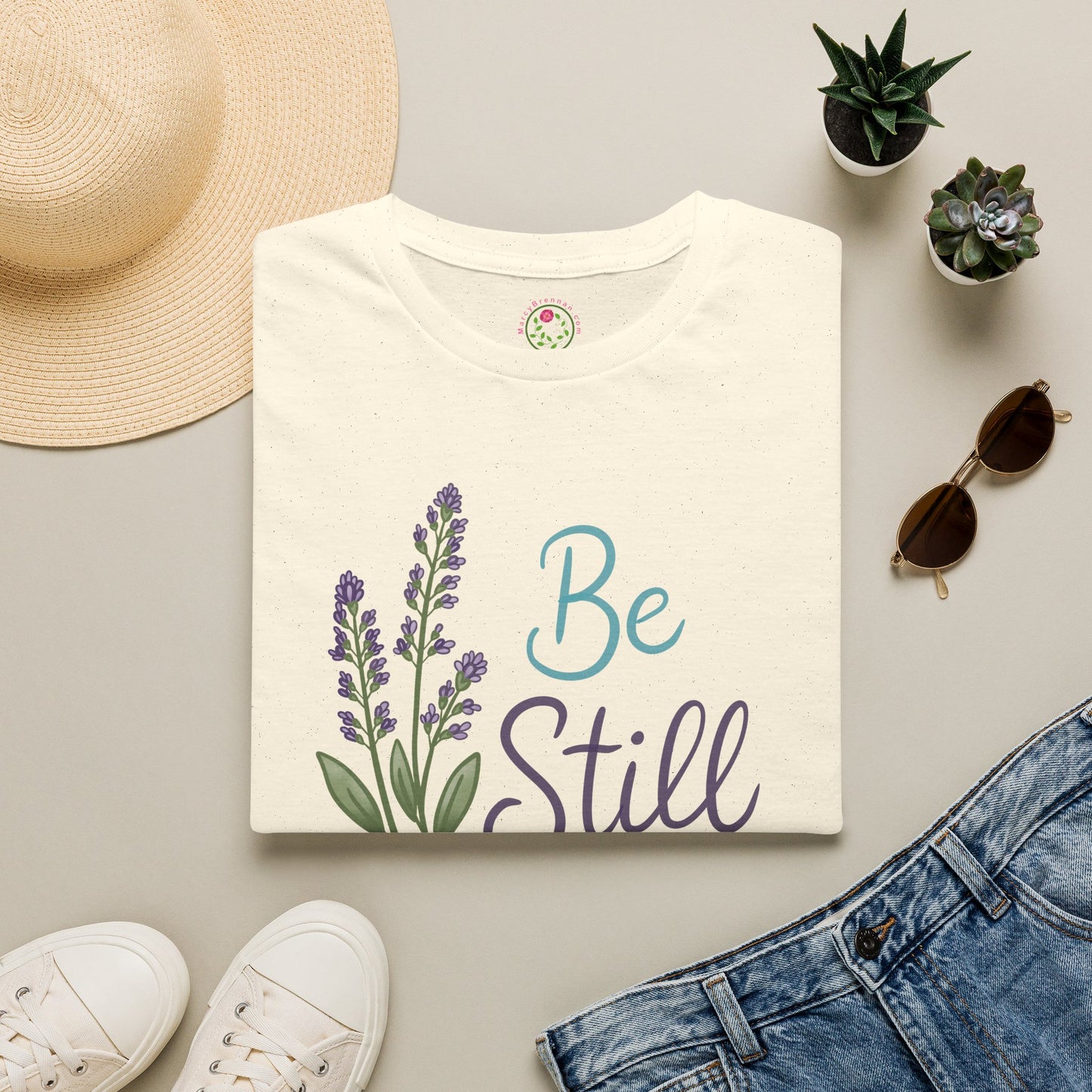 Be Still Lavender T-Shirt — Calm Floral Tee for Women & Men