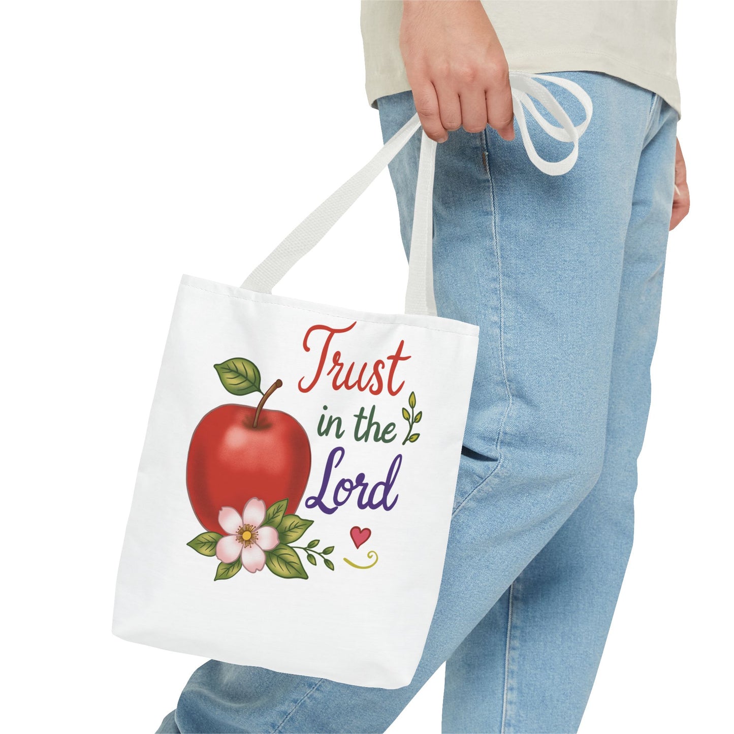 Trust in the Lord Apple Tote Bag — Faith-Based Christian Grocery & Everyday Tote