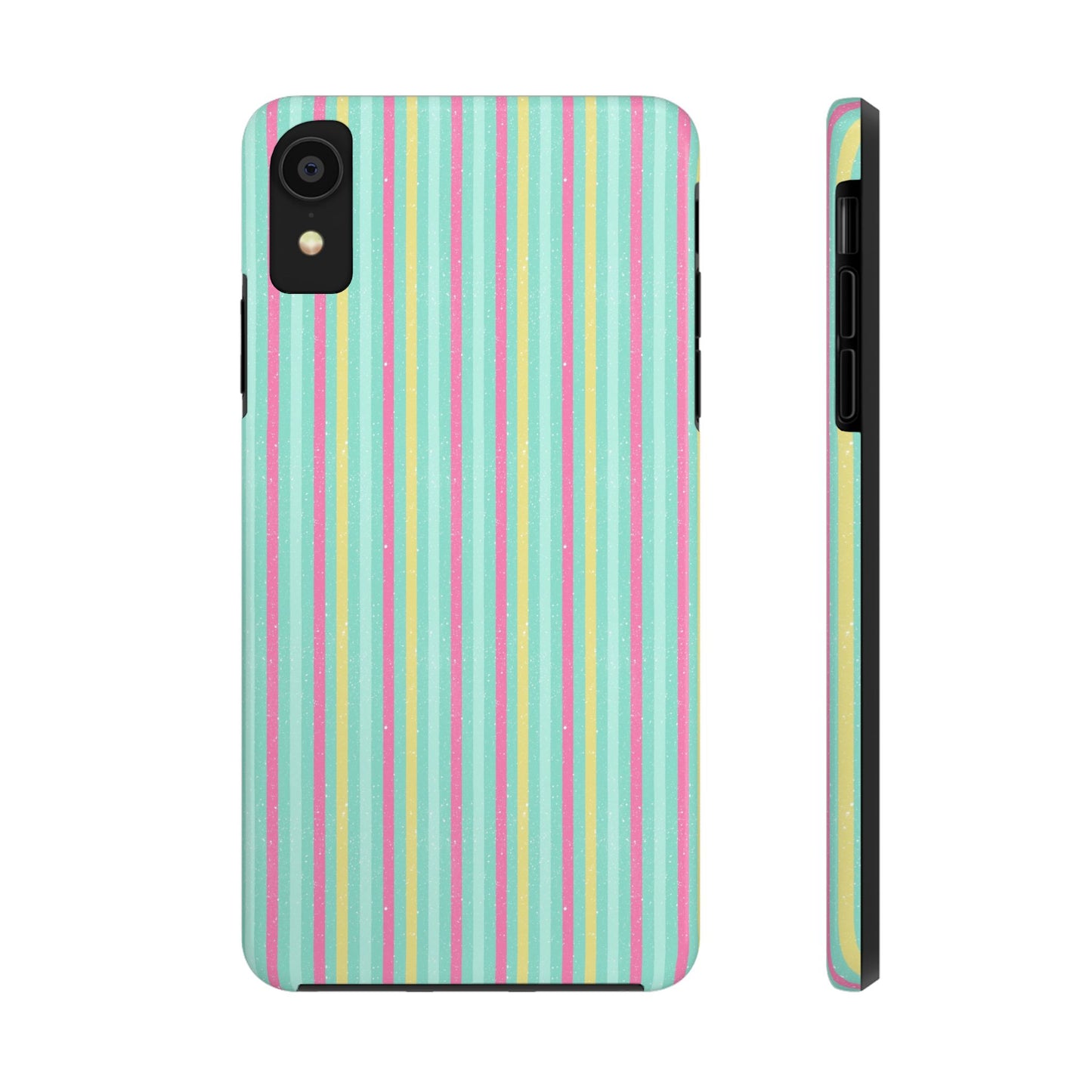 Pastel Stripes on Turquoise Tough Phone Cases