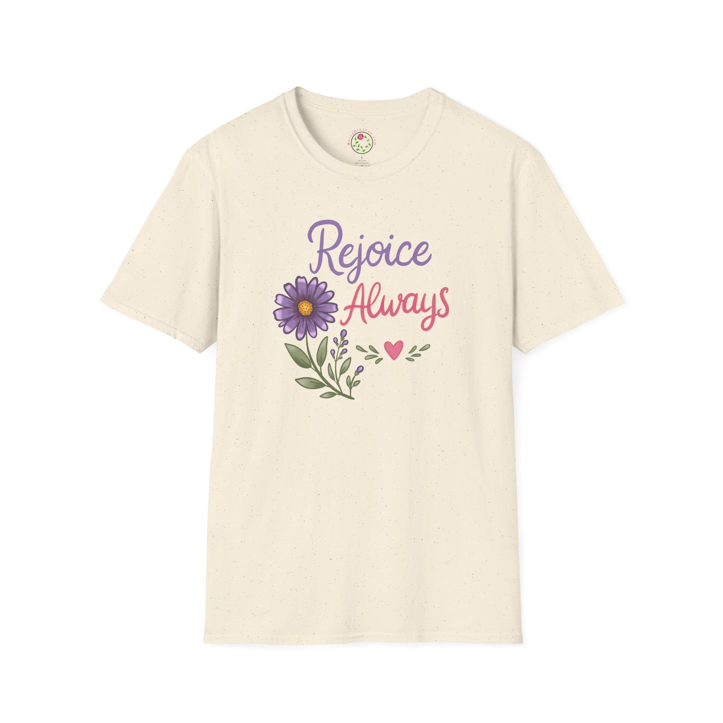 Rejoice Always Floral T-Shirt — Inspirational Christian Message Tee