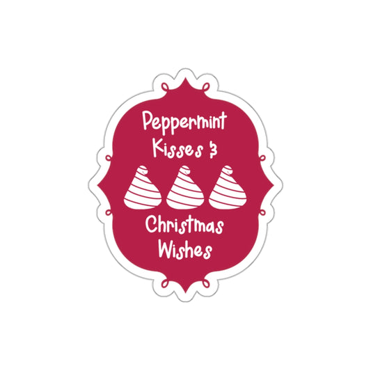 Peppermint Kisses Die-Cut Stickers