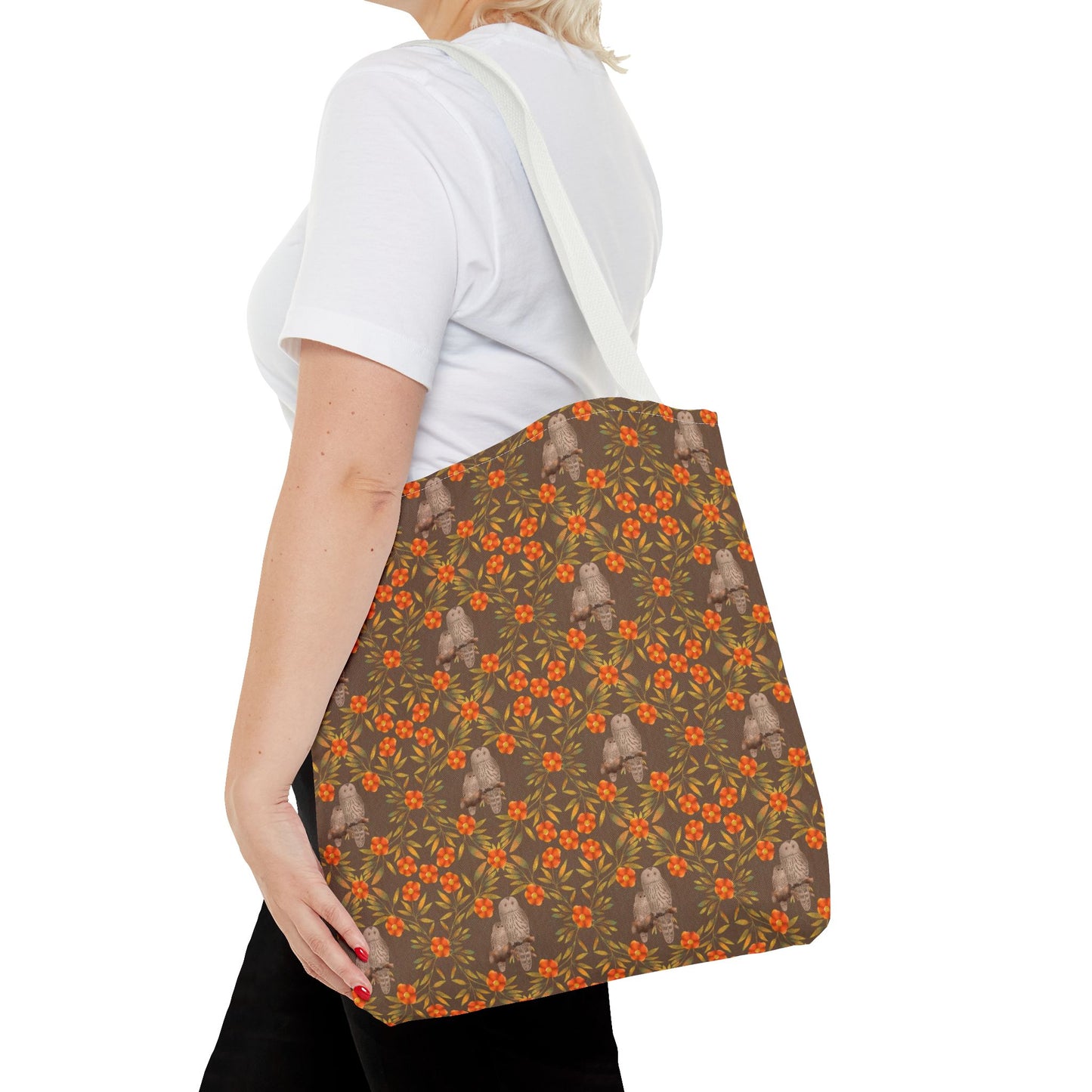 Owls and Flowering Vines Tote Bag